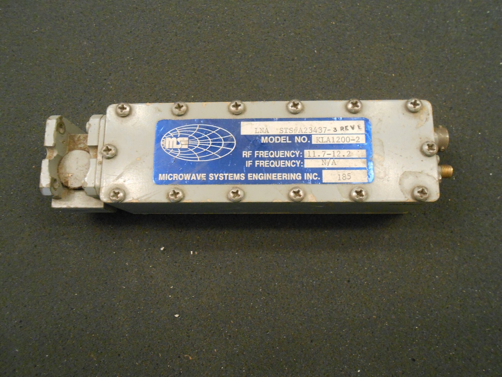KU BAND LNA, MSE, MODEL KLA 1200-2. 11.7-12.2 GHz.