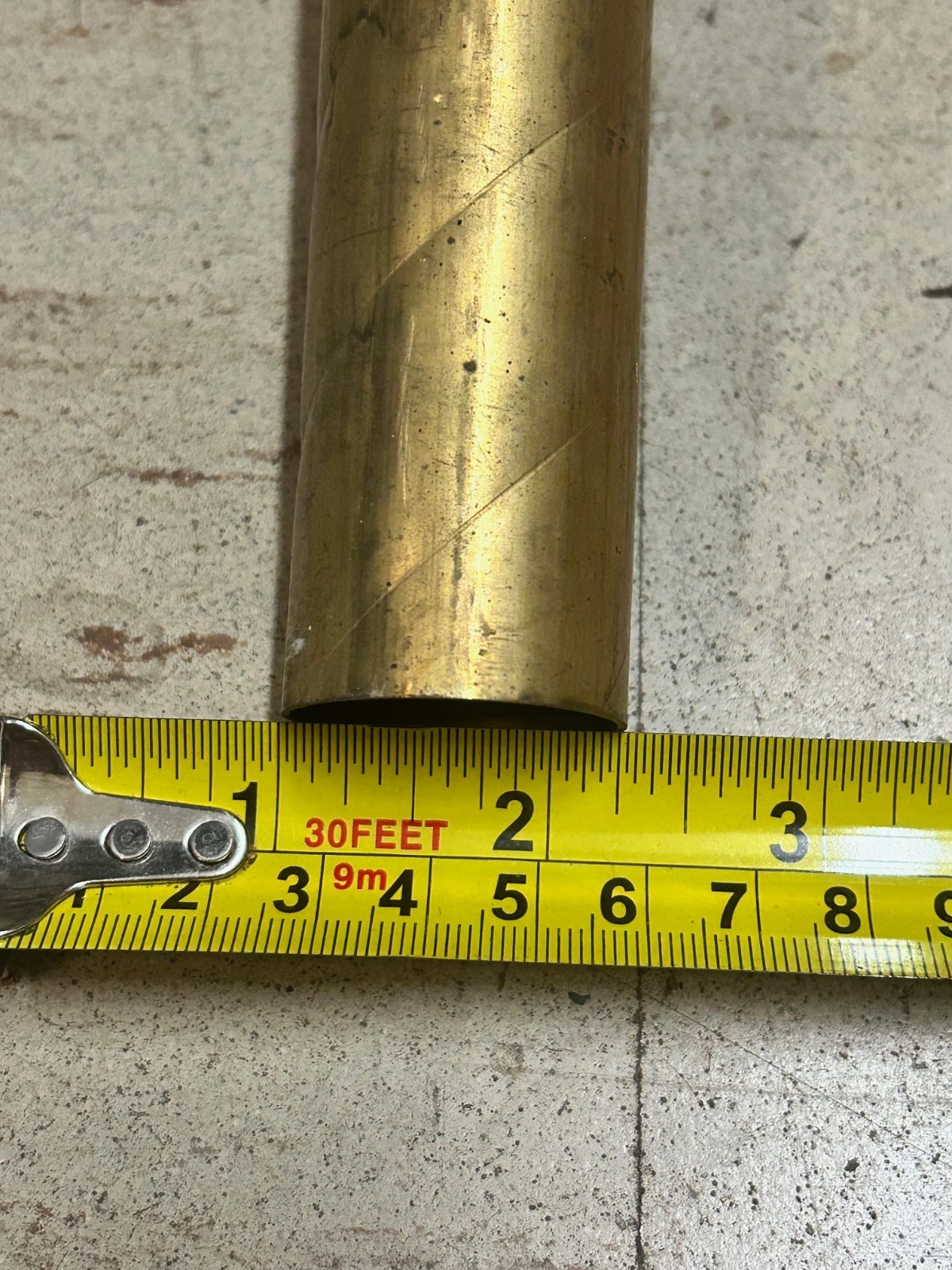 Unpolished Brass Spiral Tubing 1-1/4″ diameter x ~ 75″ length