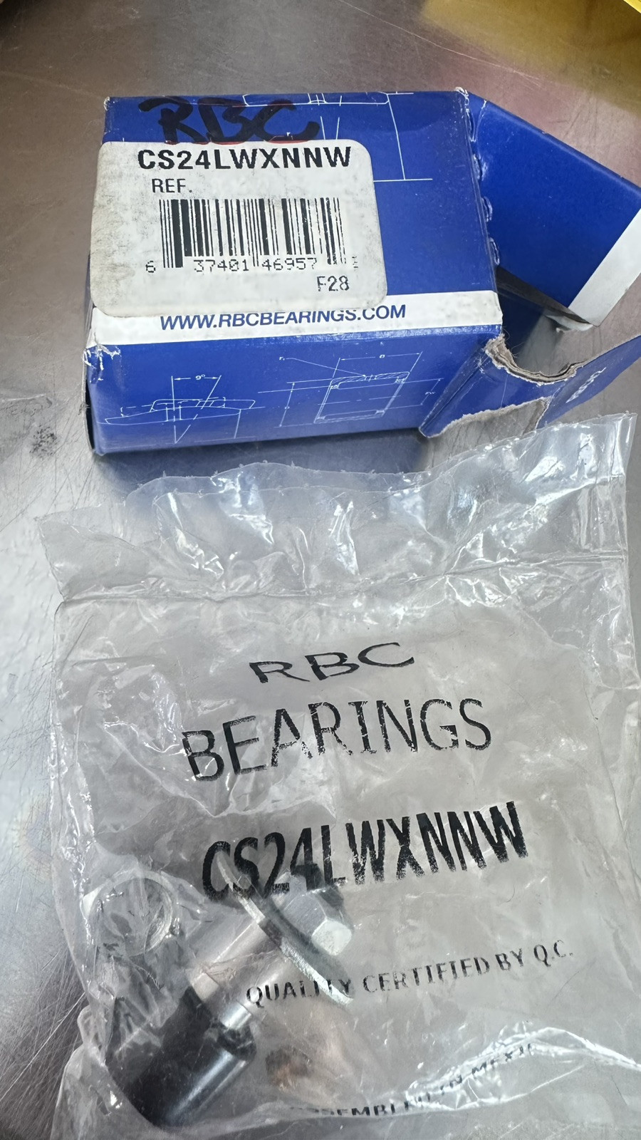 RBC BEARING CAM FOLLOWER S-24-LWX NNW. Hexlube studtype hex head Adjustable Cam