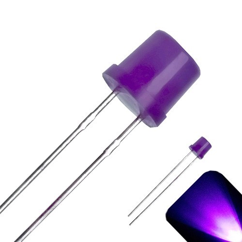 100 x LED 5mm UV / Purple Diffused Ultra Bright Flat Top Wide Angle LEDs Light