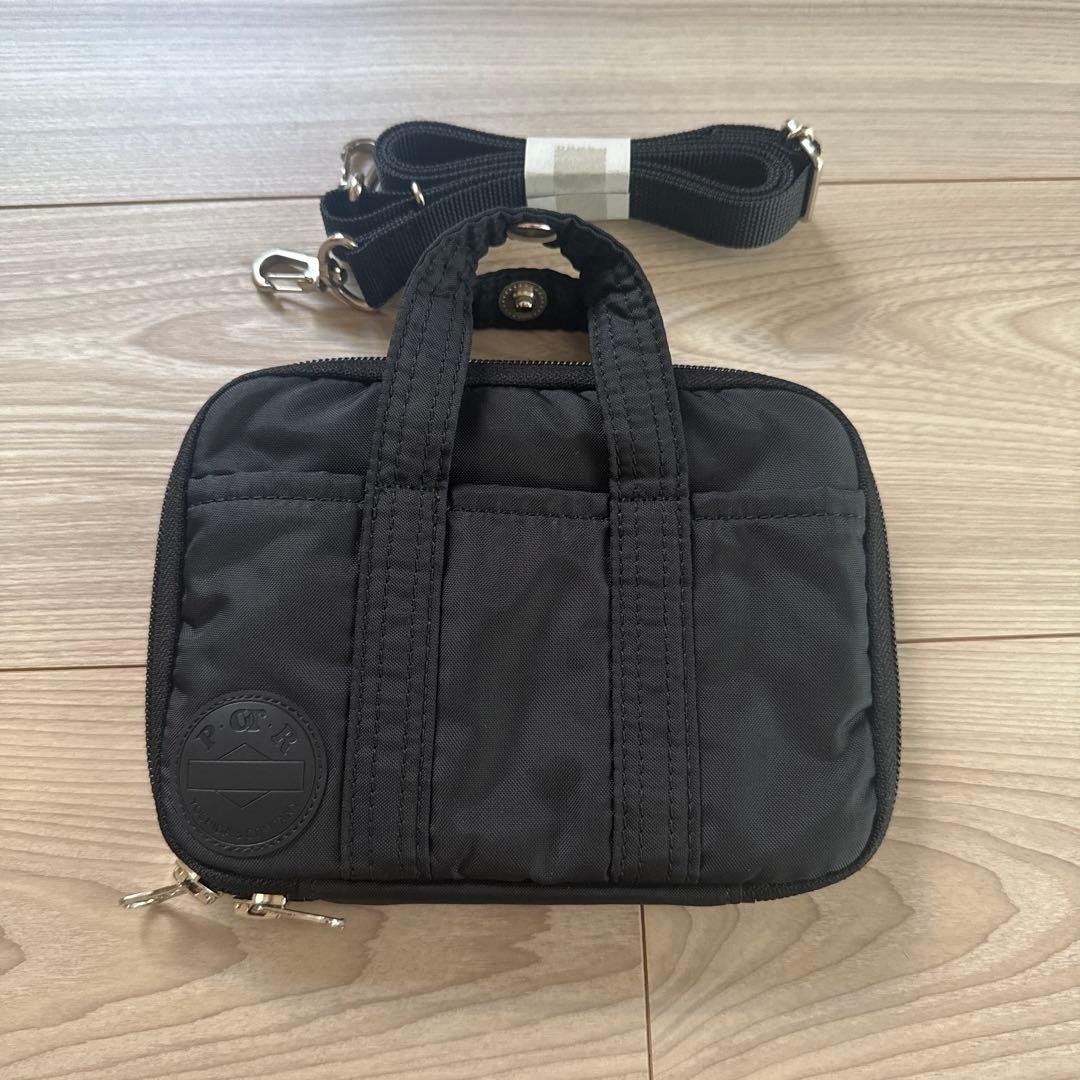 HOBONICHI Techo x PORTER Stroll A6 Cover Black Shoulder Strap POTR