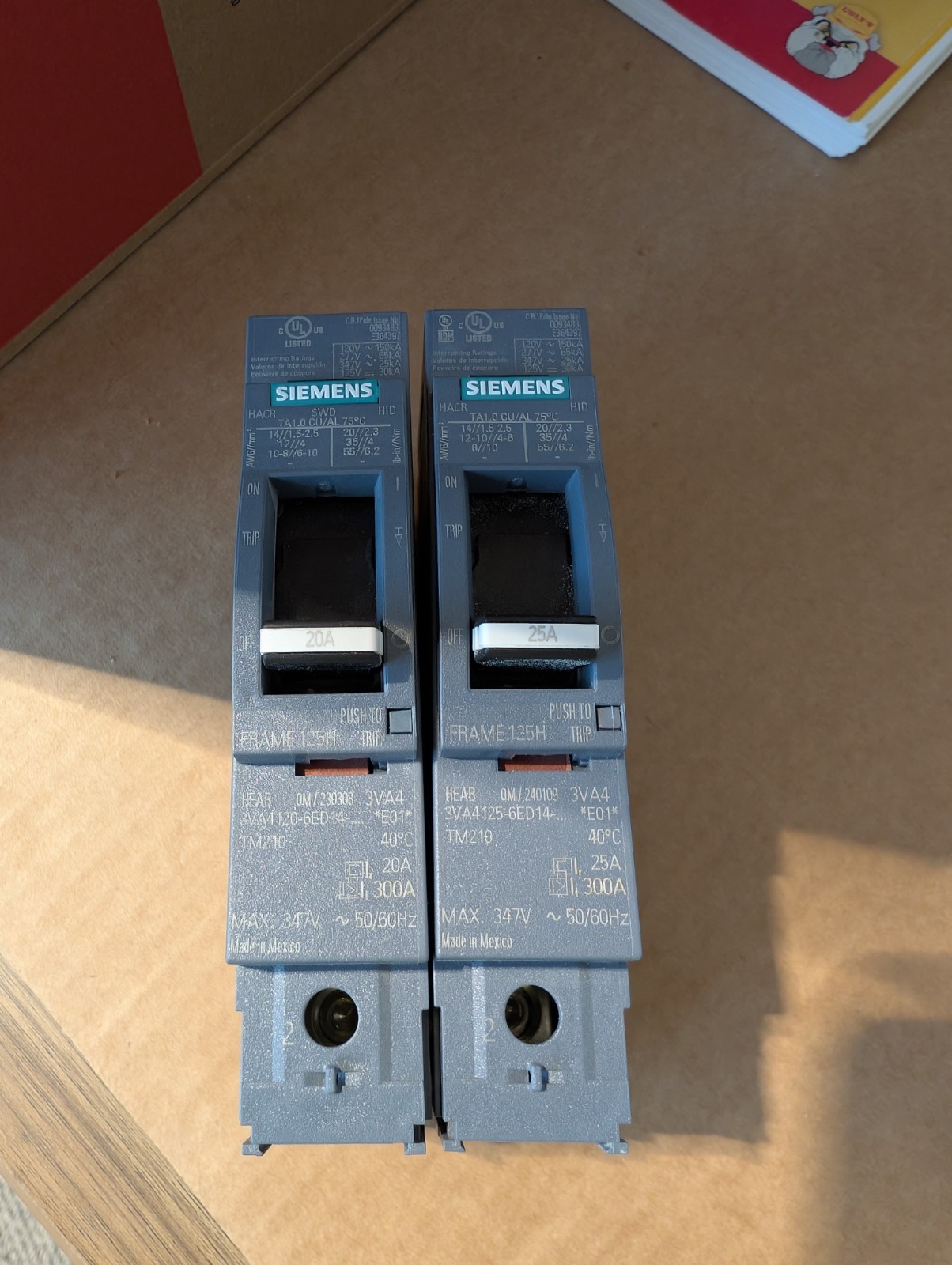 Siemens 3VA41 Breakers