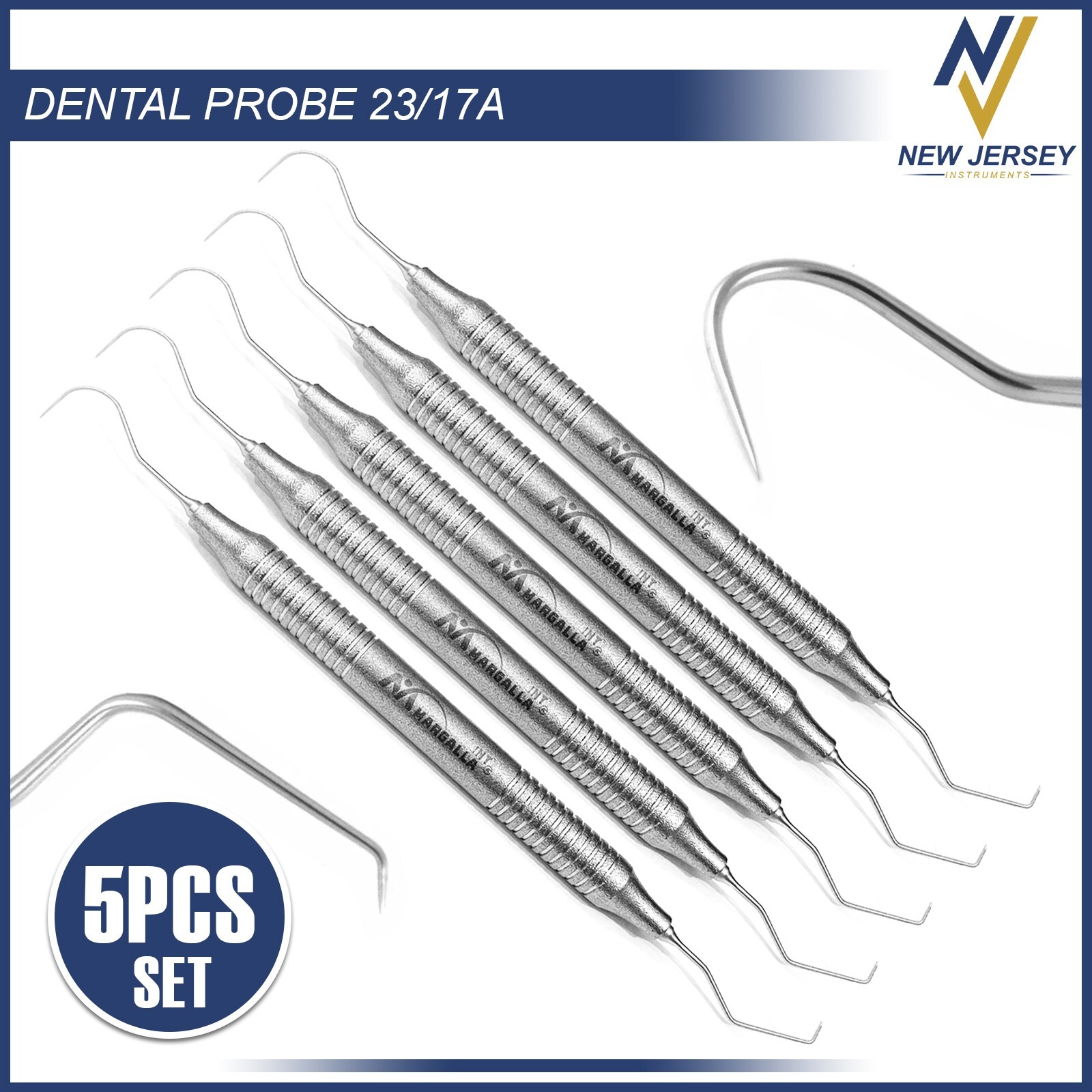 New 5 X Double Ended Probe 23/17A Dentistry Dental Examination Explorer New
