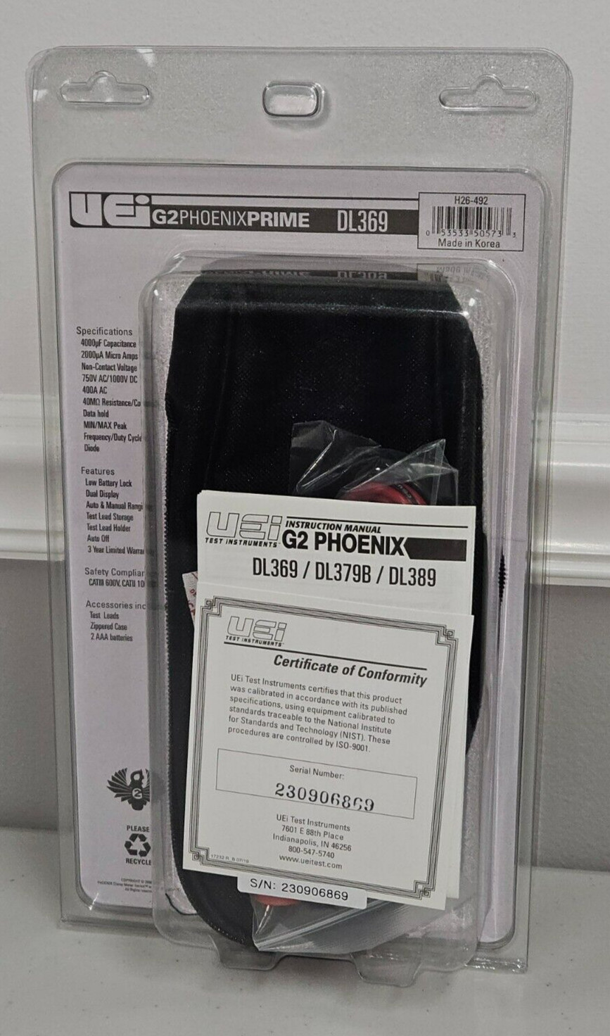 NEW Multimeter UEi Test Instruments DL369 Digital Clamp-On Meter G2 Phoenix Cat3