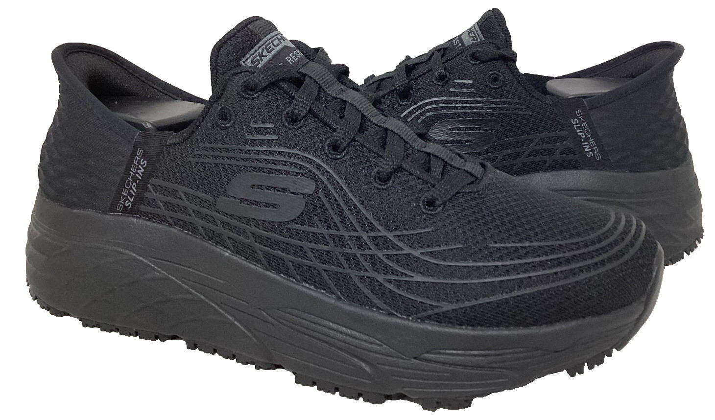 Skechers Women’s Slip-Ins Work RF Max Cushion Lace Up Shoes Black Size:8 120N