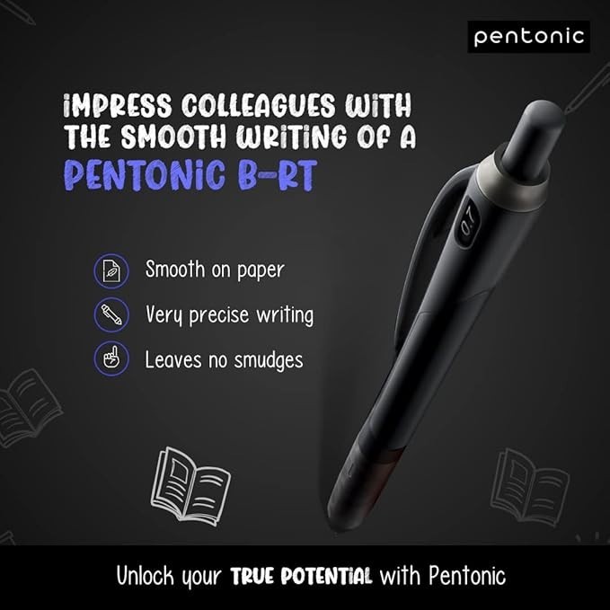 Pentonic School Office Pens Blue Ink 0.7mm 12 Count (1box) with One Bottle