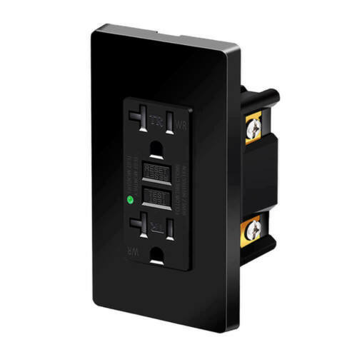 Black GFCI Outlet 20Amp Tamper Resistant Weather Resistant Duplex Receptacle NEW