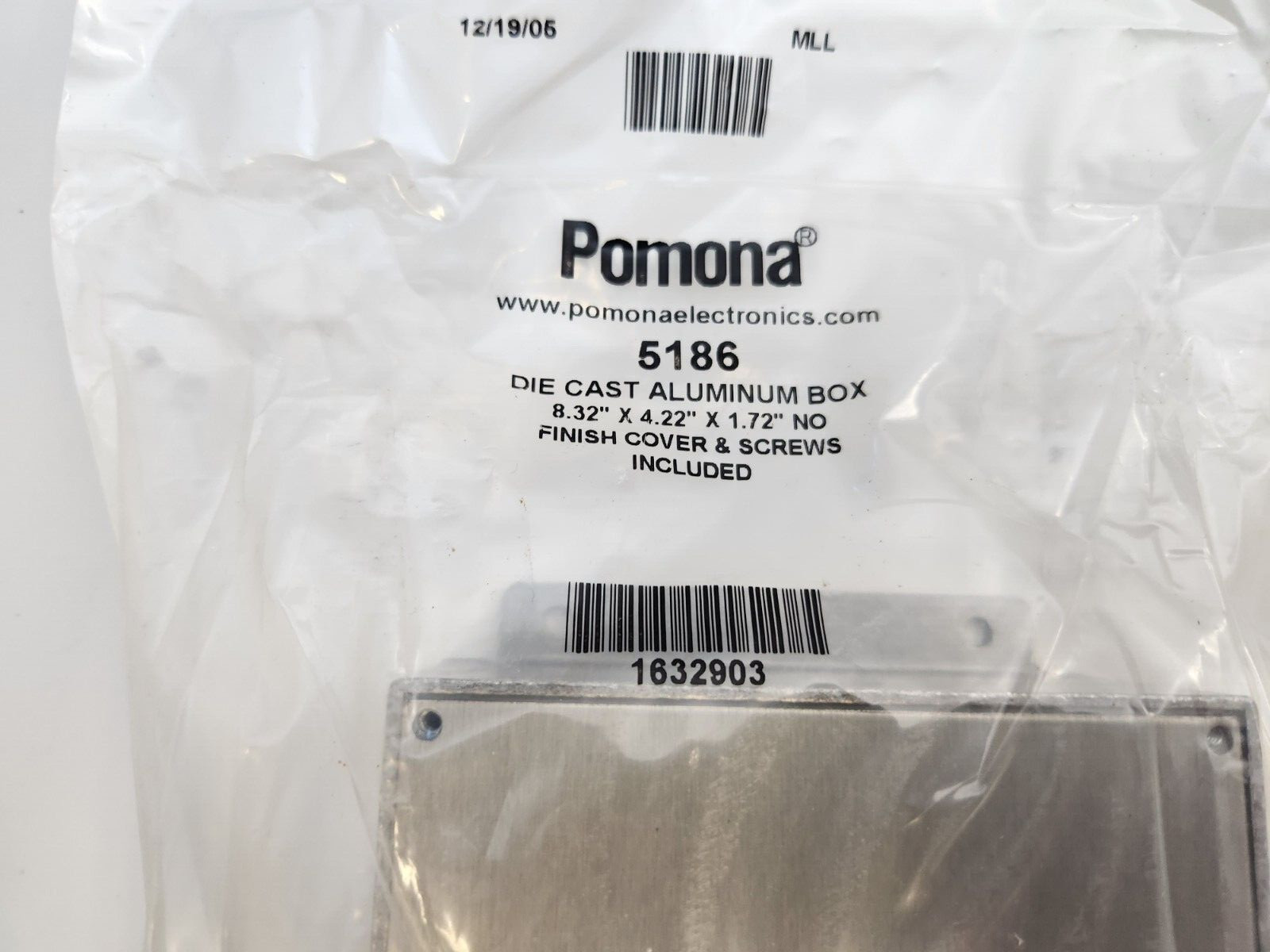 Pomona 5186 Die Cast Aluminium Box &cover Unpainted, 8.32X4.22X1.72, with screws