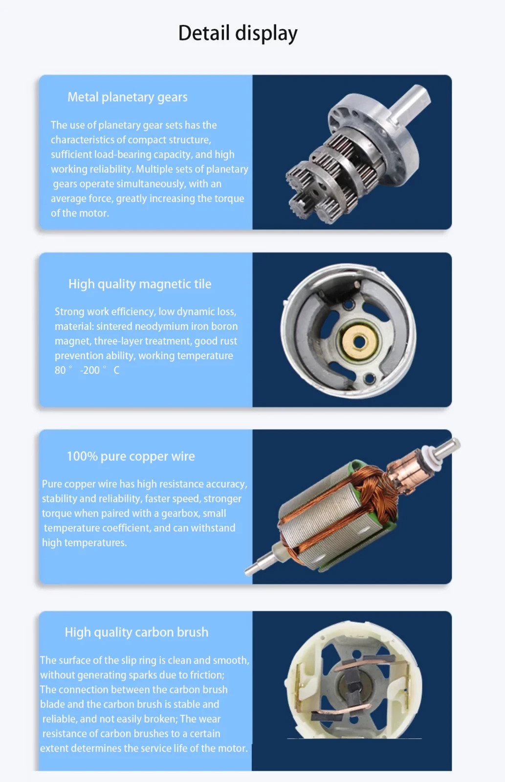 100KGF.CM 36-555 M8 Screw DC Reduction planetary 12V24V Encoder Gear Motor