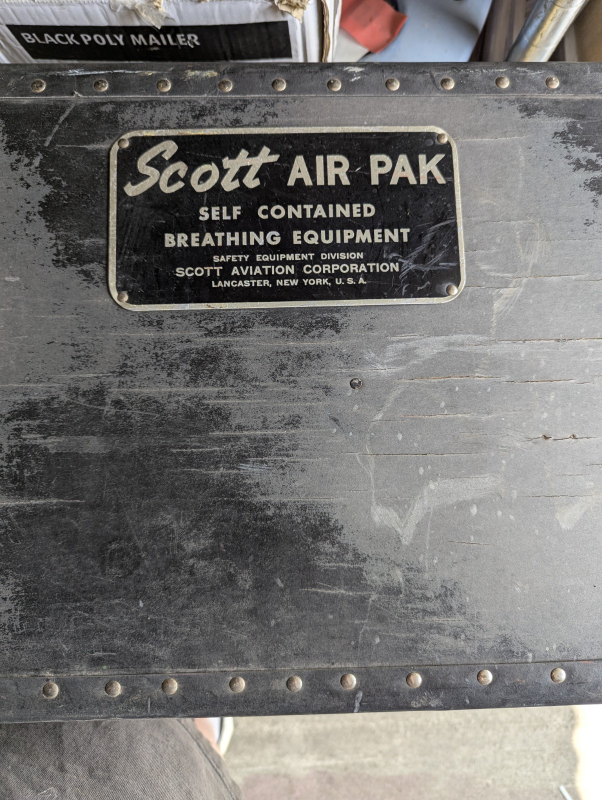 50s Scott Air Pak 1 Over The Shoulder With Case Firefighter Aviation Rare