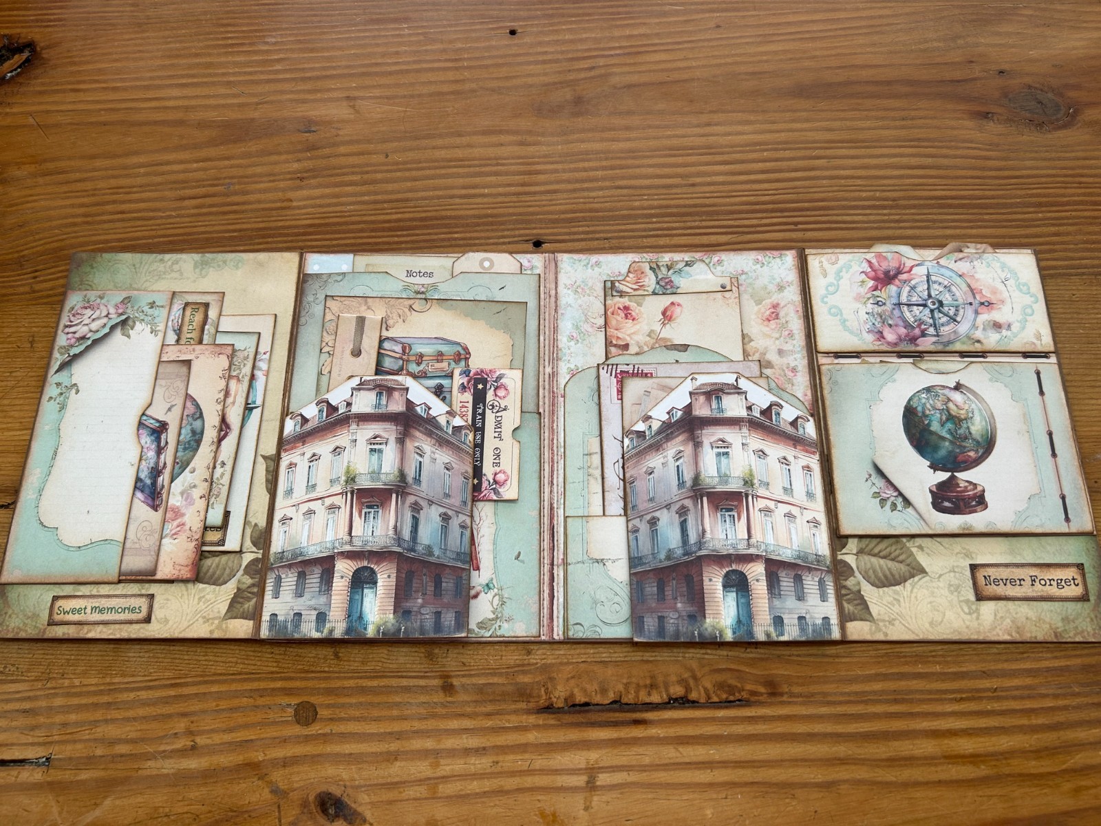 Handmade Victorian Travel Junk Journal Folio