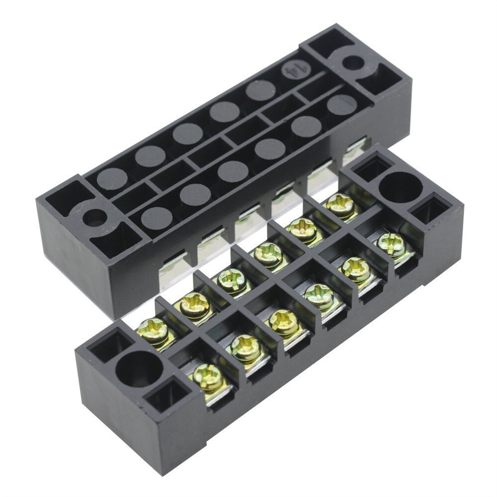 2pcs Dual Row 6-Position Screw Terminal Block Barrier Strip 600V 15A TB1506 US