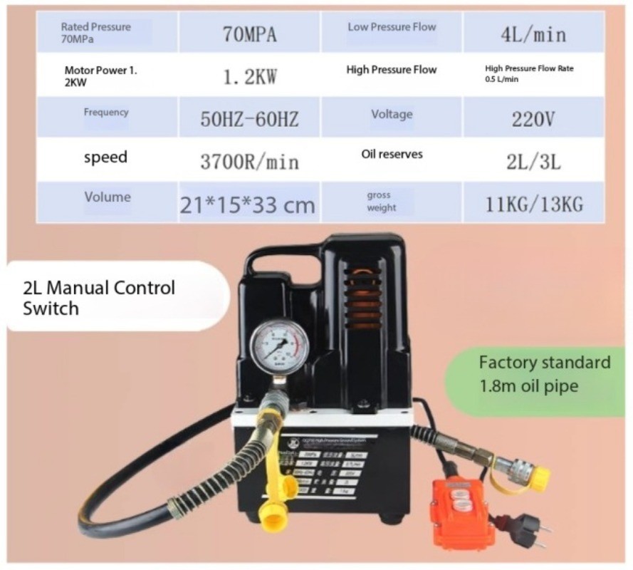 Hydraulic Electric Pump Ultra-High Pressure Oil Pump QQ-700 1.2KW Manual Switch