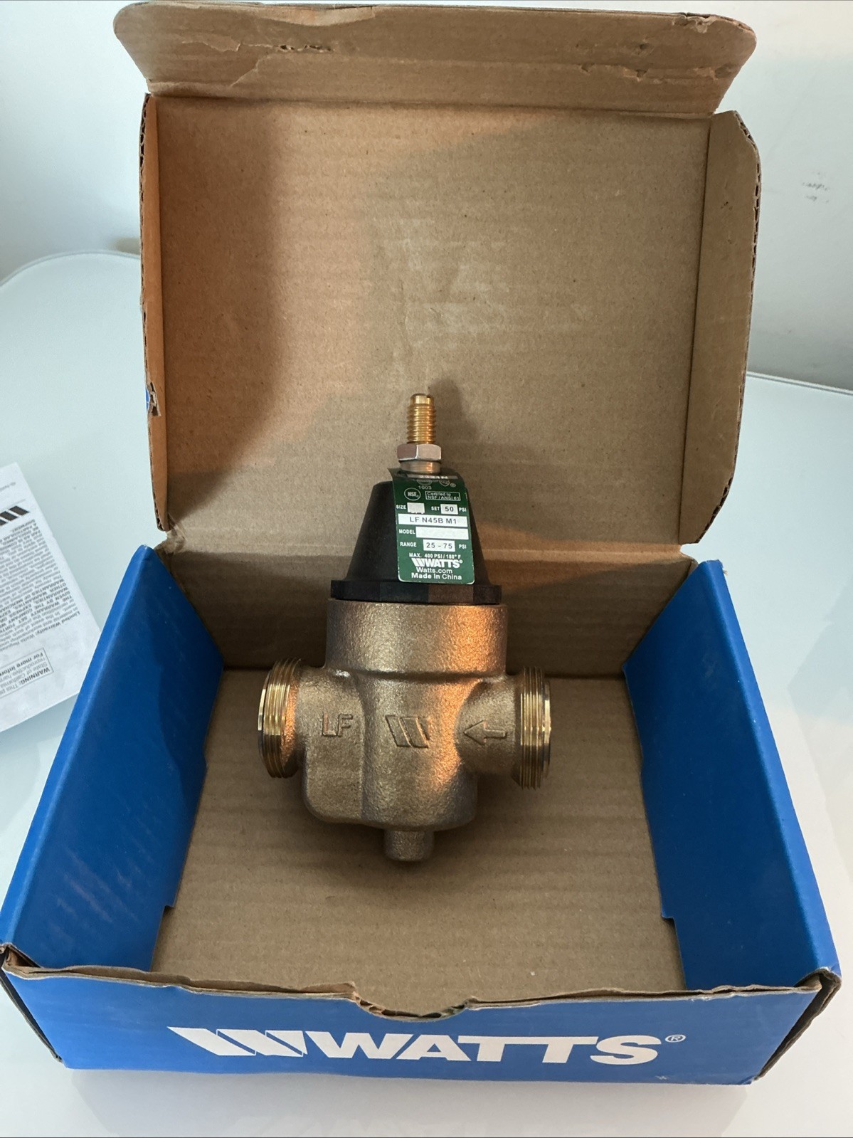 Watts 3/4 Water Pressure Reducing Valve (NPT THREADED UNION NOT INCLUDED)