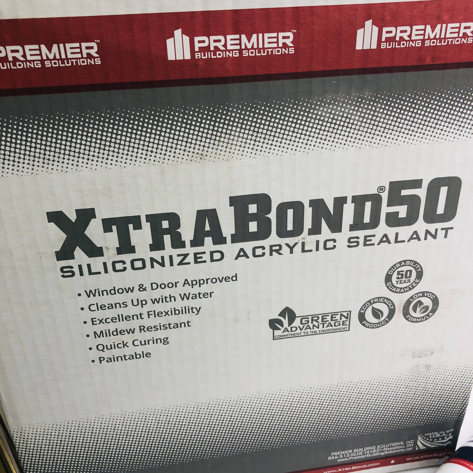Premier XtraBond 50 Siliconized Acrylic Sealant White Paintable 10.1oz 24/case