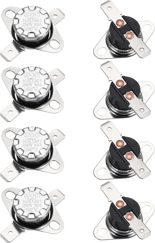 KSD301 Thermostat 150°C/302°F 10A Normally Closed N.C Adjus Number of Items: 8
