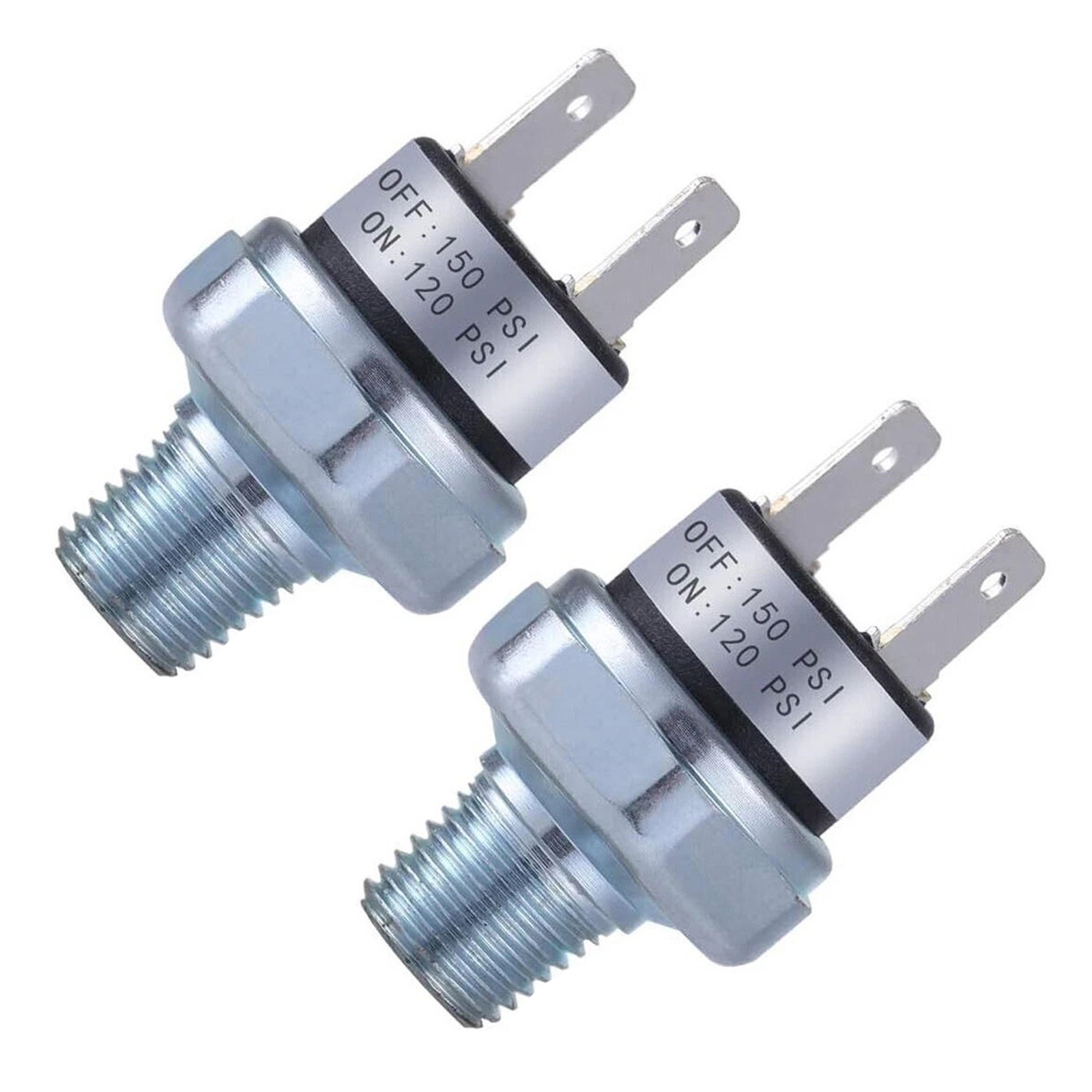 2Pcs Pressure Switch 120-150 PSI For Air Train Horn 1/4″-18 NPT Maintenance Part