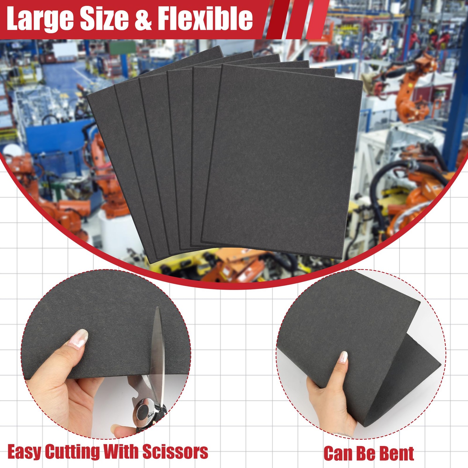 3PCS/ 6PCS Gasket Material Sheet, Non-Asbestos Exhaust Gasket Making Paper fo…