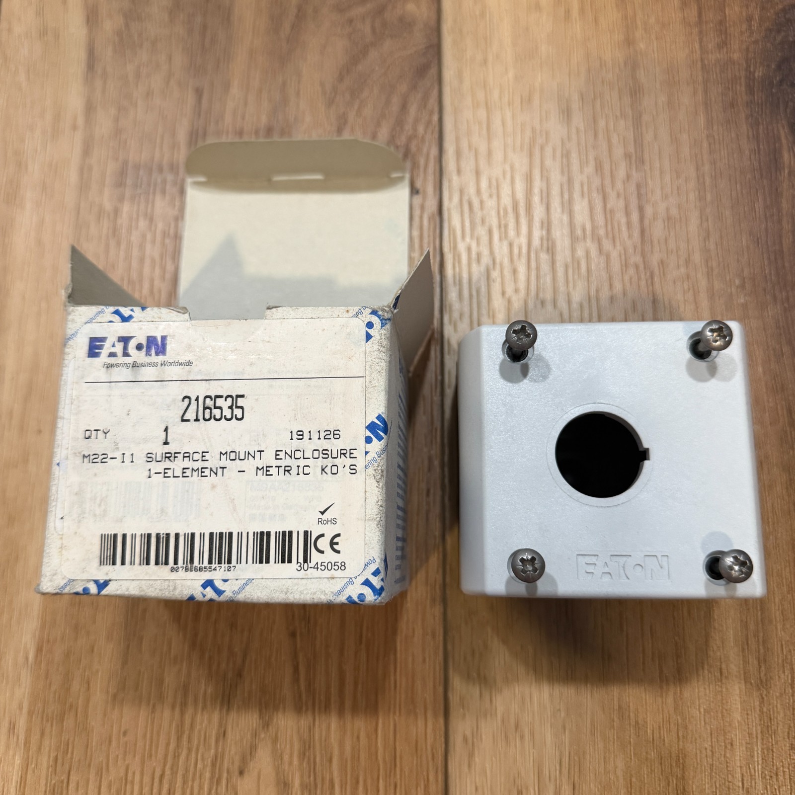 Eaton M22-I1 Pushbutton Enclosure 2.83 Surface Mount 1 Hole Element