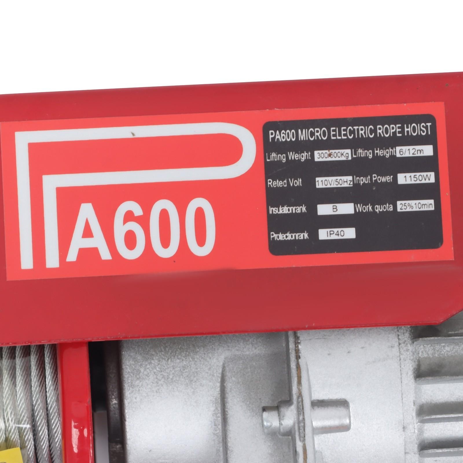 1320lbs Electric Hoist w/ Wireless & Wired Dual Control 40ft/20ft Lifting Height
