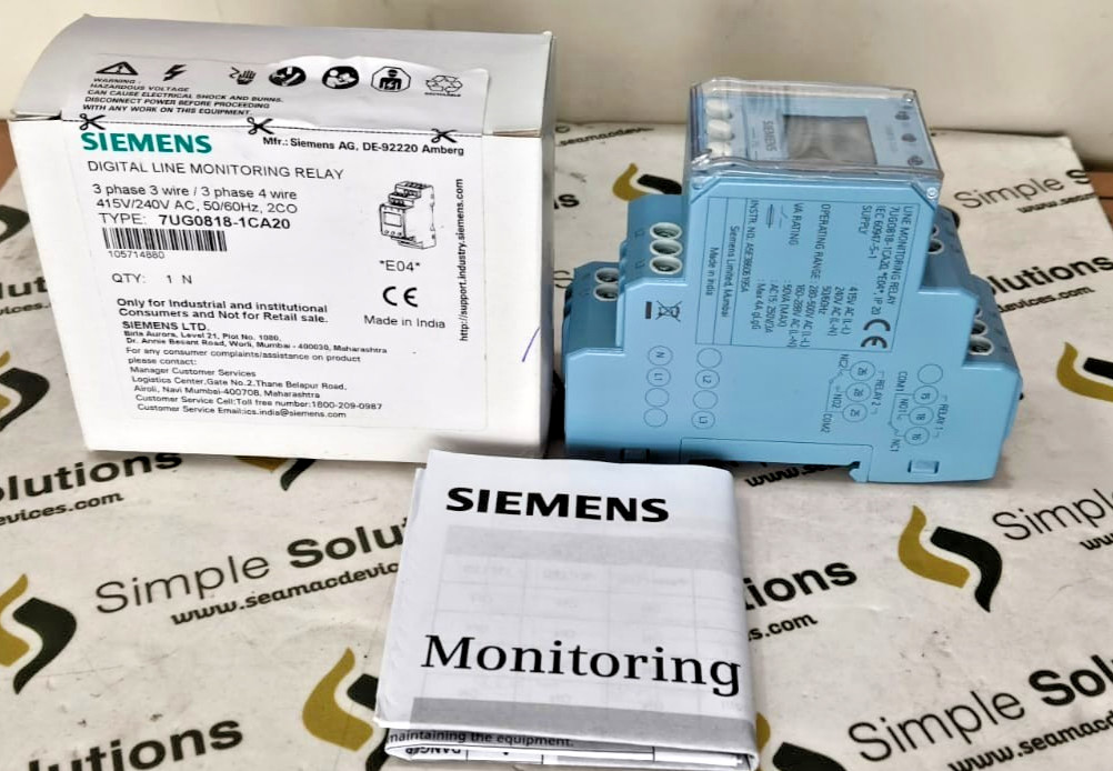 2PCS LOT- Siemens 7UG0818-1CA20 LINE MONITORING RELAY with 2 CO CONTACTS- NEW