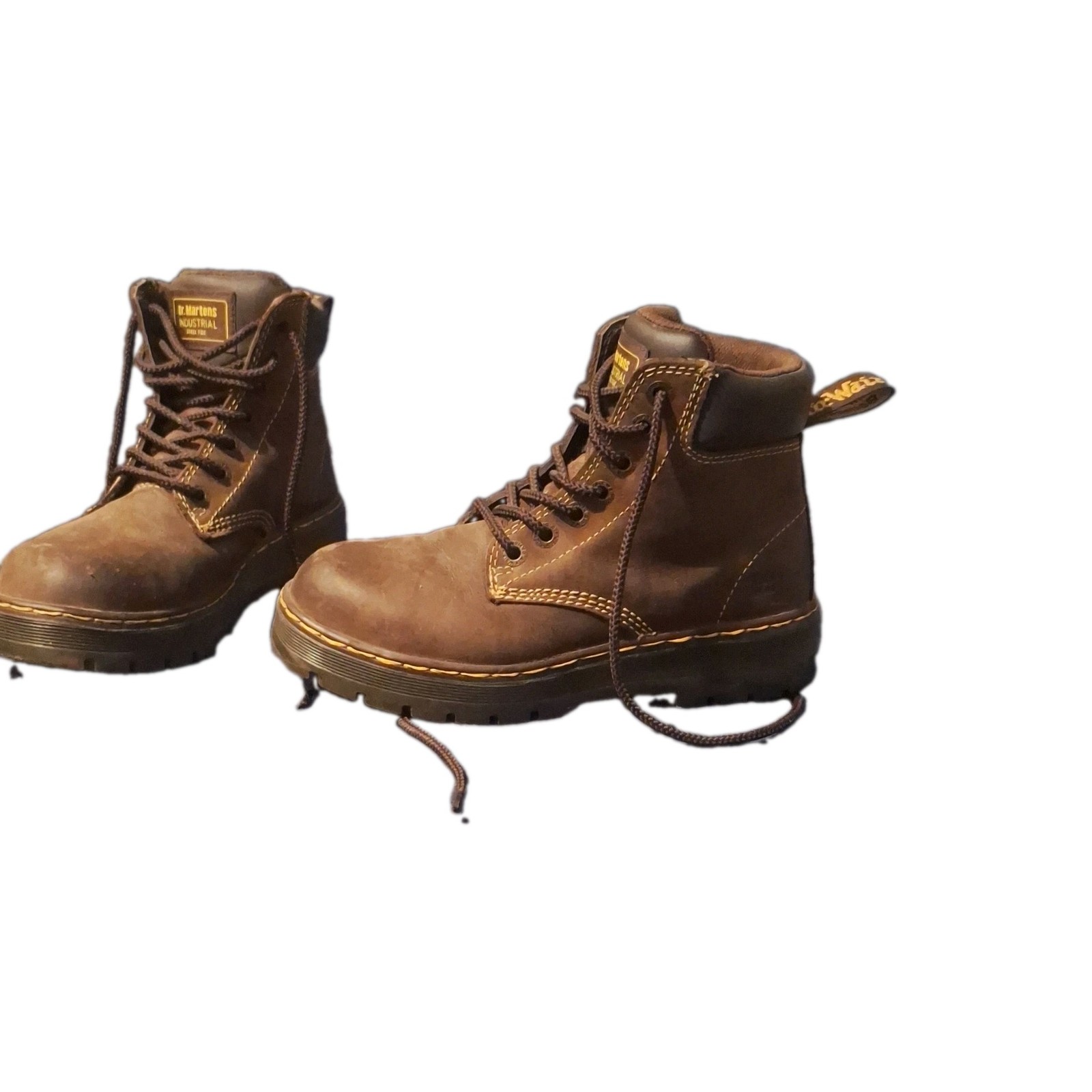 Dr. Martens Industrial Steel Toe Brown Lace-Up Work Boots Women 7 D ASTM TRI45