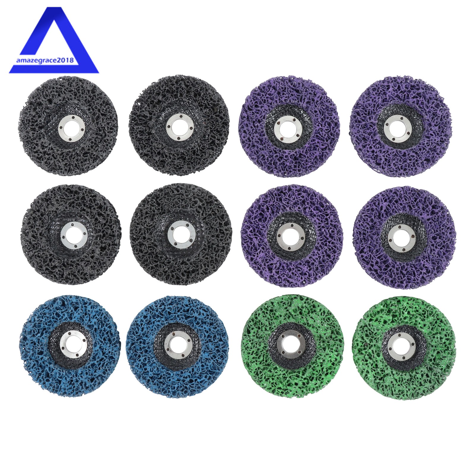 12 Pcs 4 Kinds Paint Strip Disc 4″ × 5/8″ Angle Grinder Stripper Wheels for Rust