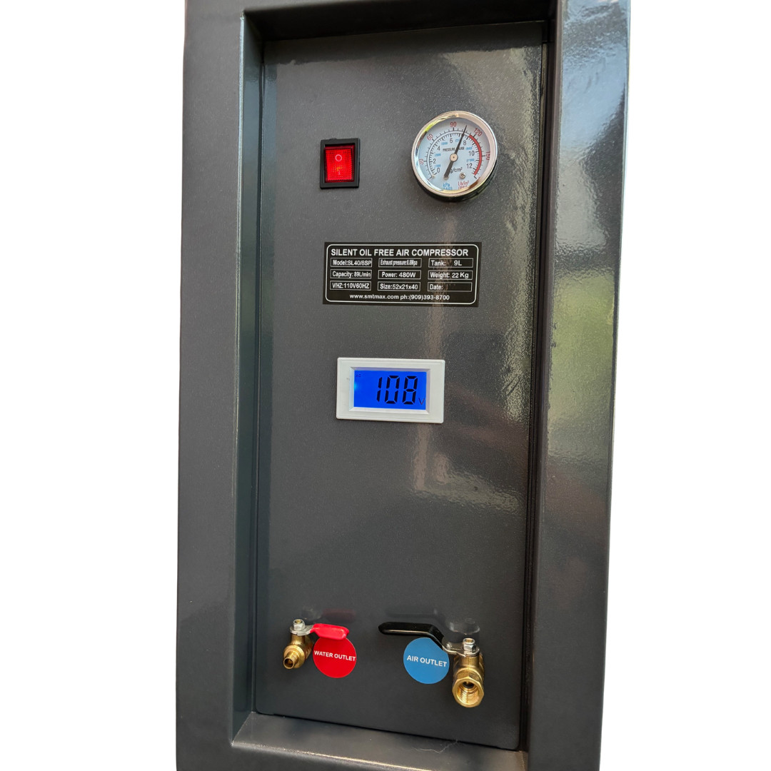 SMTmax SL-40SP Enclosed Oil-Free Dental Air Compressor – Quiet, Mobile, & (110v)