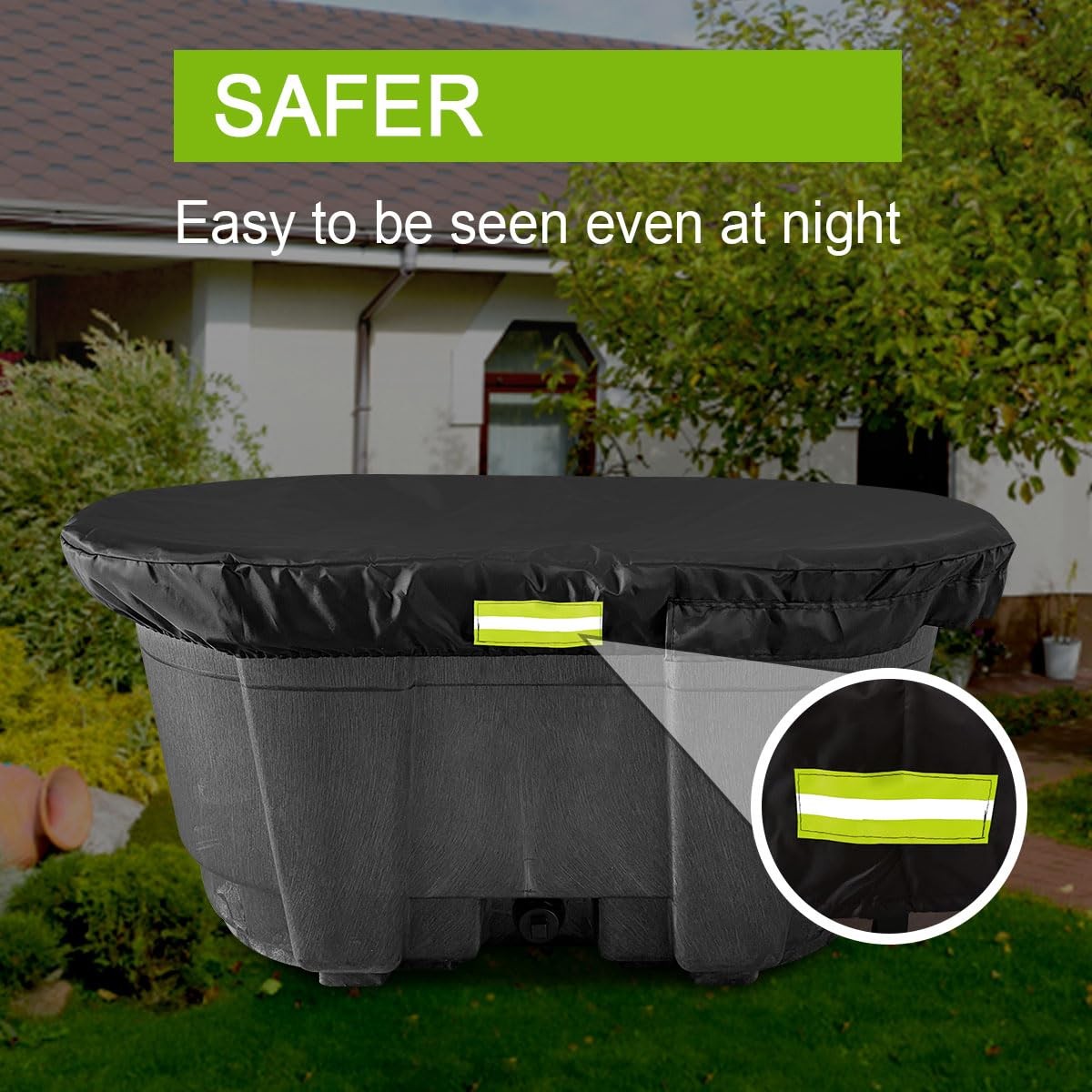 MQLD Rubermaid 100 Gallon Waterproof Stock Tank Cover with Zipper, Rectangula…
