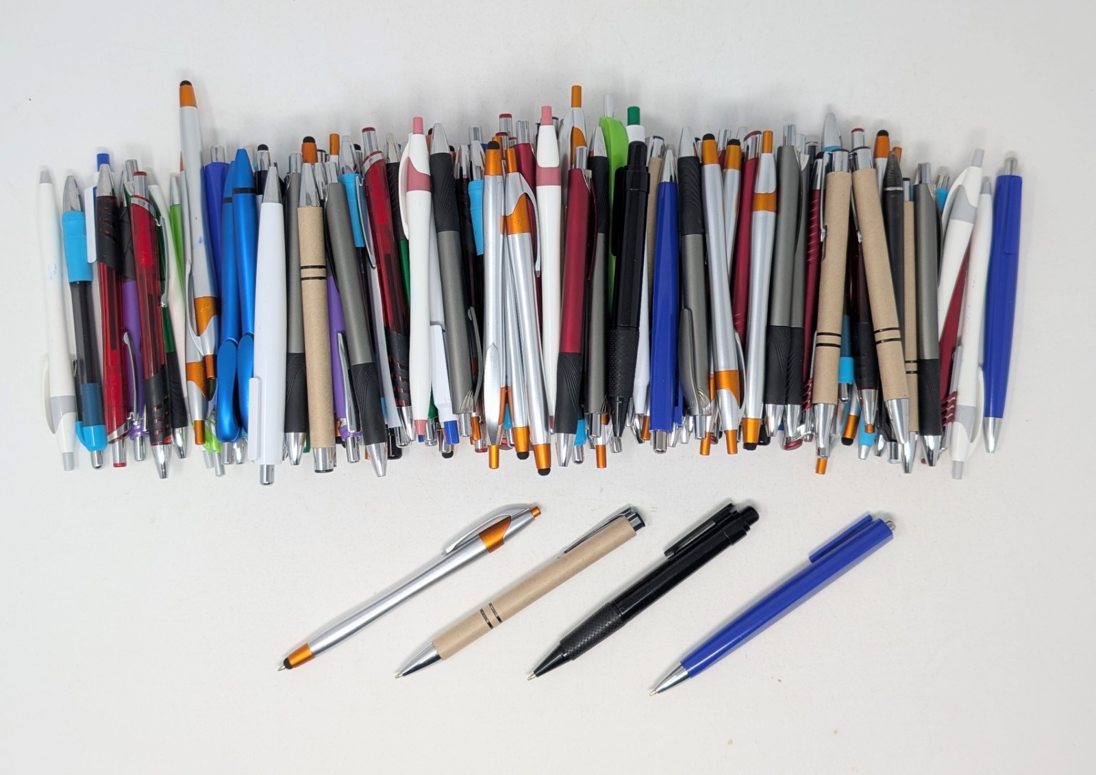 125 Multicolor Mixed Lot Retractable Click Pens HUB PEN Bulk Blank – No Misprint
