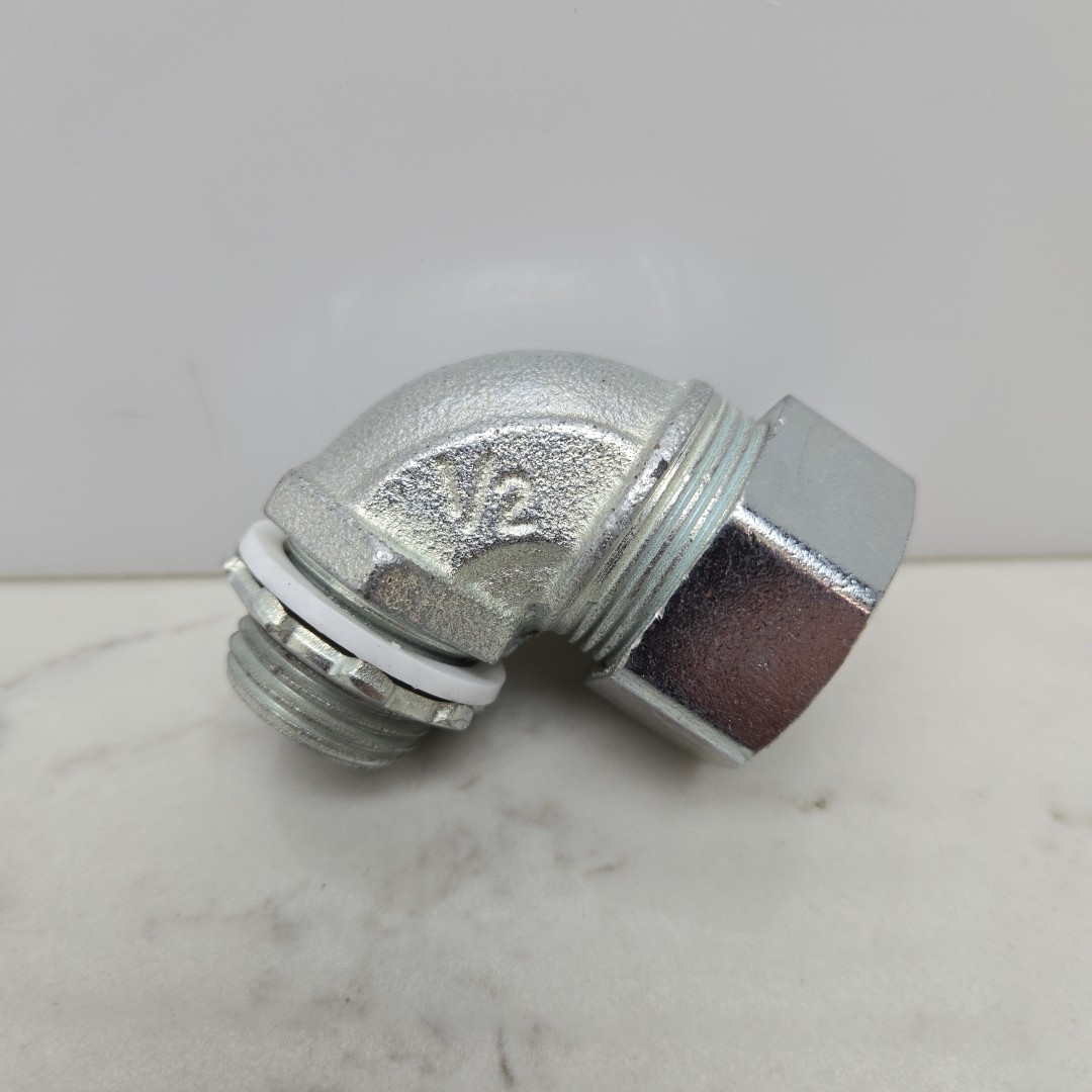 25 Pack Raco 3422 90° Conduit Connector 1/2″ Liquid-Tight Steel Electro Zinc New