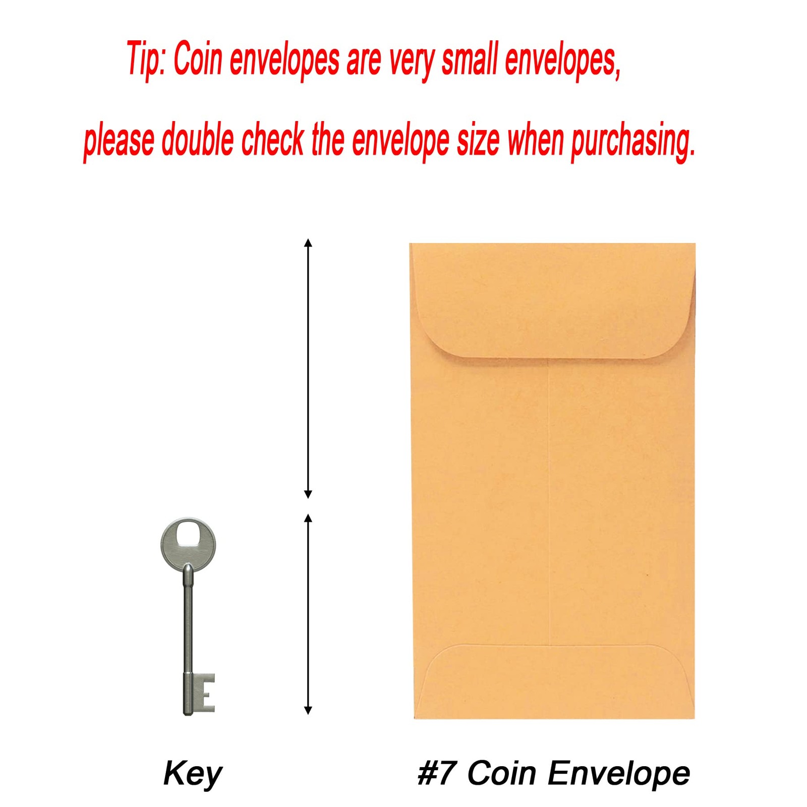 Xxcxpark 200PCS #7 Coin Envelopes 3.5×6.5 200 PCS (3.5″ x 6.5″), Brown