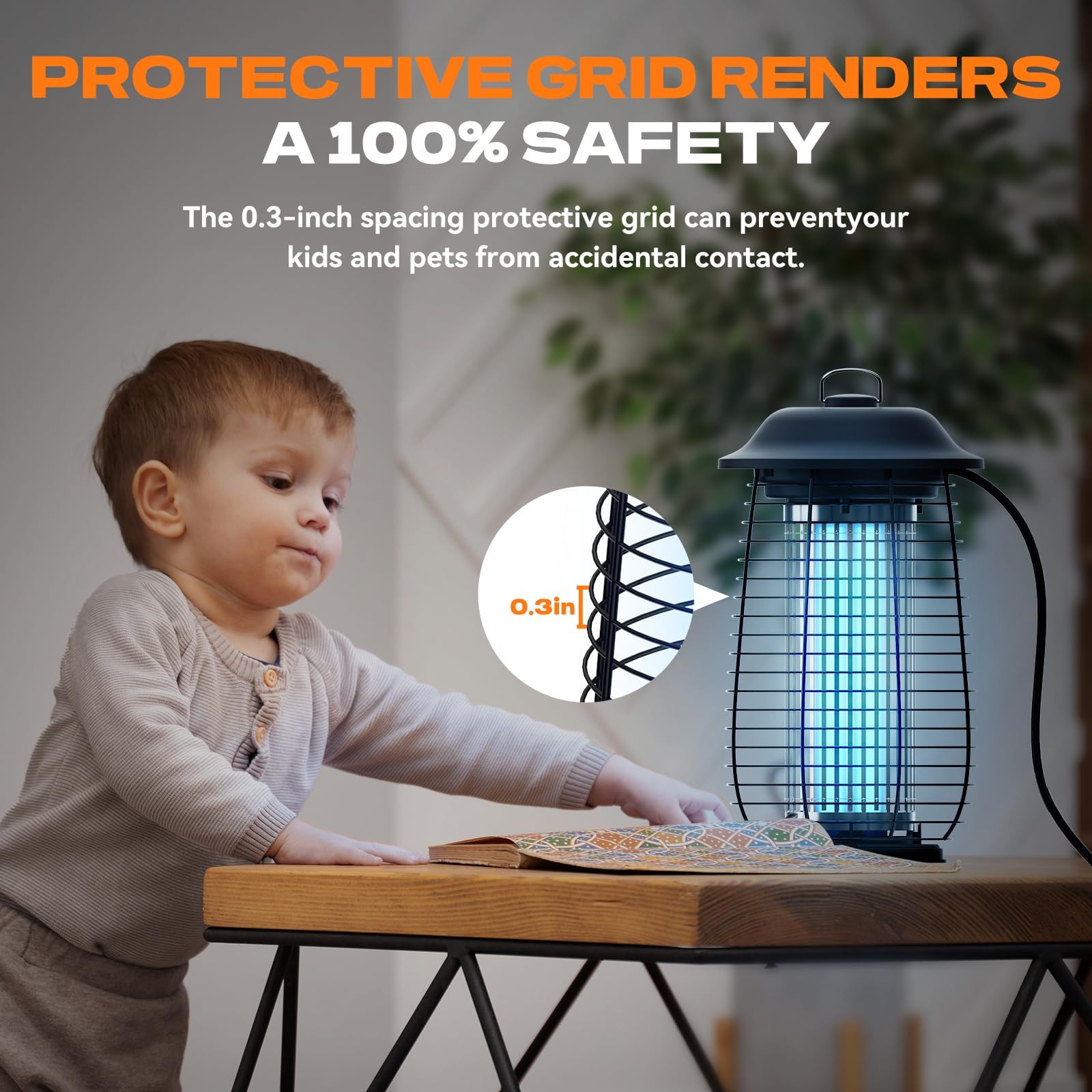 Ilcpp Bug Zapper Indoor Outdoor 4200V Electric Mosquito Zapper 10 Years