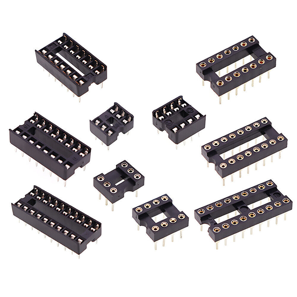 DIP/DIL IC Sockets Chip Socket Round/Flat Pin DIL 6-8-14-16-18-20-24-28-32-40Pin