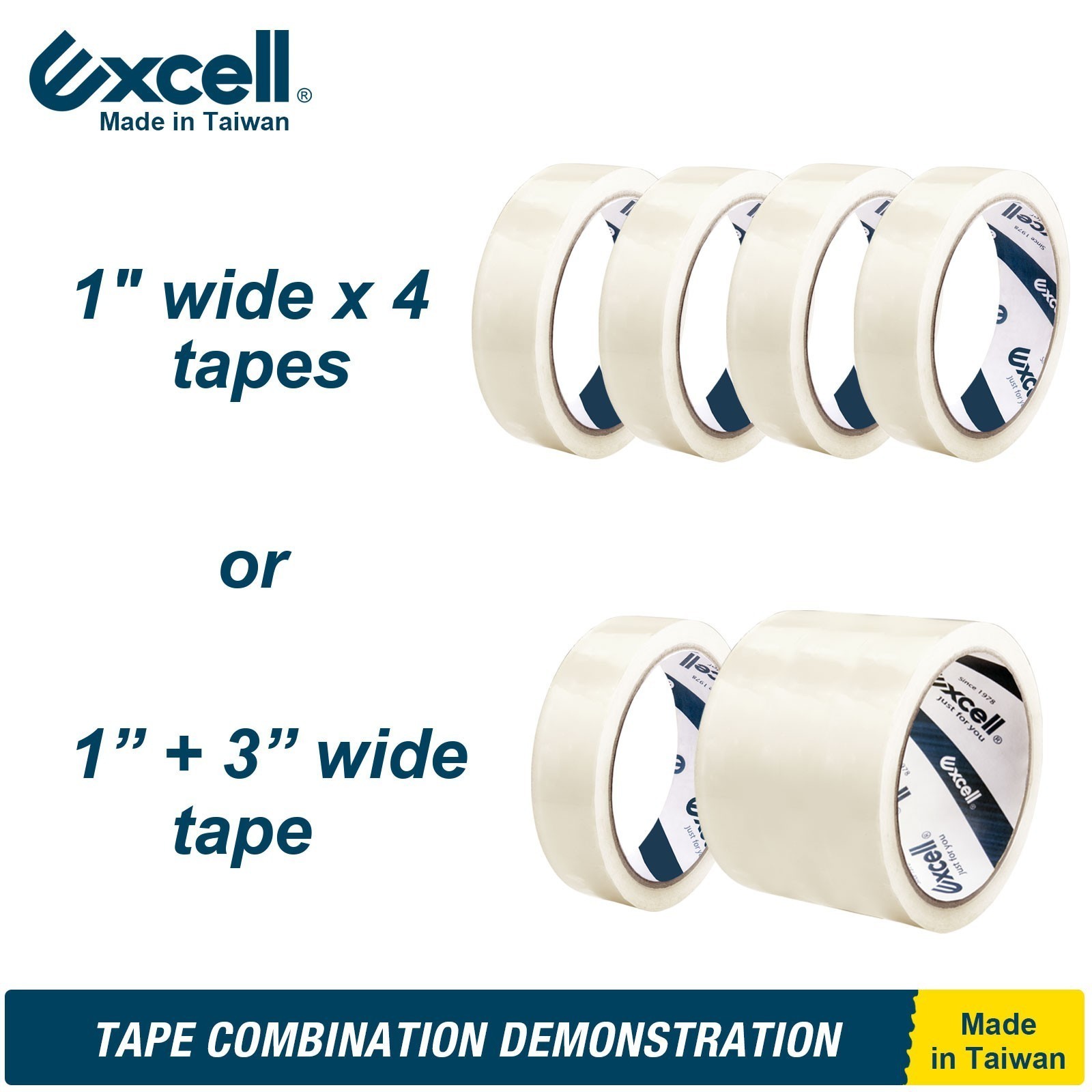 Excell Heavy Duty Multi-Roll Tape Dispenser 4″ Wide Steel Desktop Weighted Base