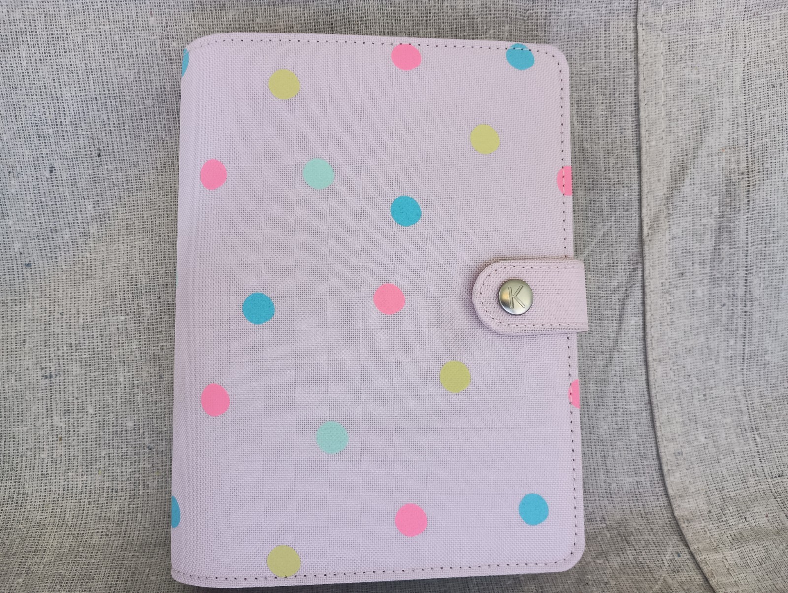 NIB Kikki K Purple Multicolor Spots Canvas Personal Planner Notebook Calendar