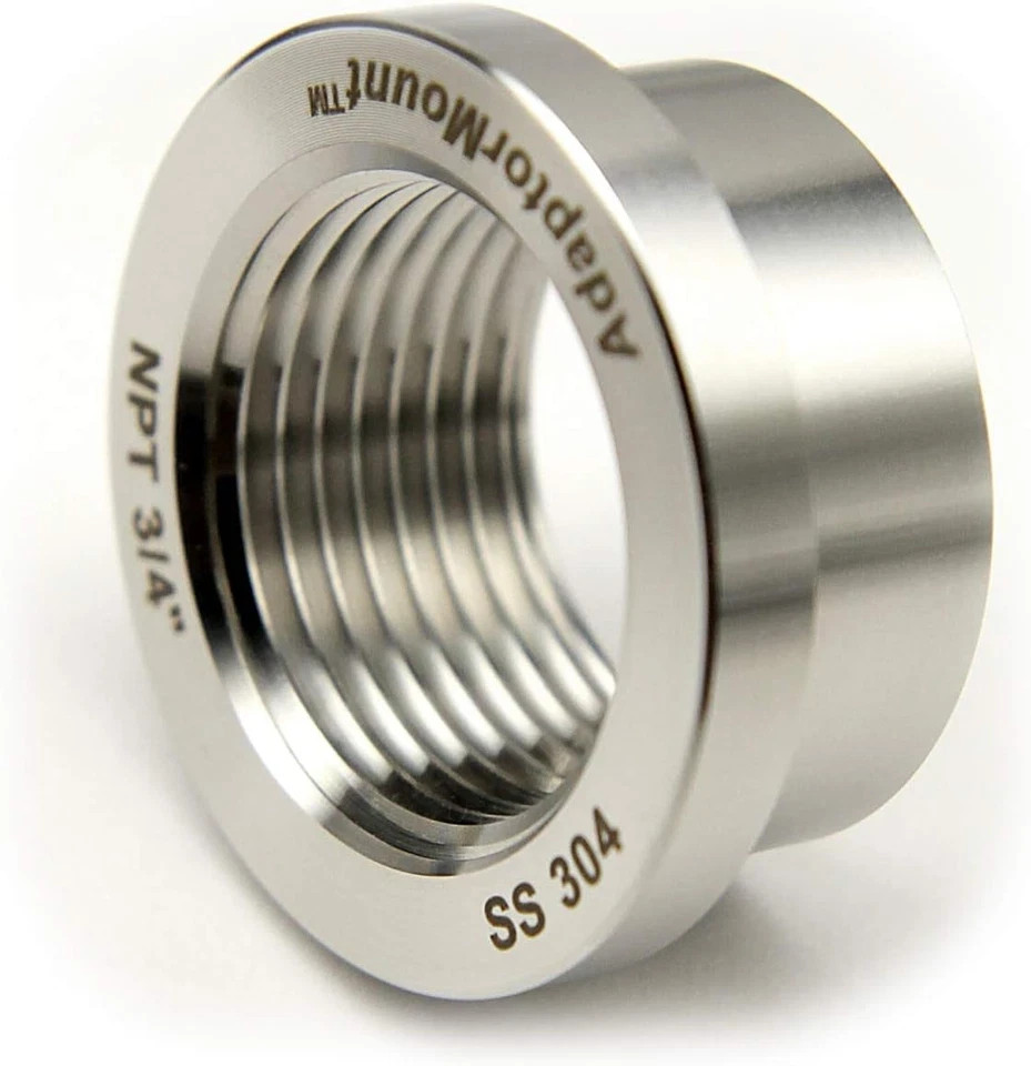 3/4″ NPT Stainless Steel 304 Female Threaded Stepped Weld Bung Mounting Fitting