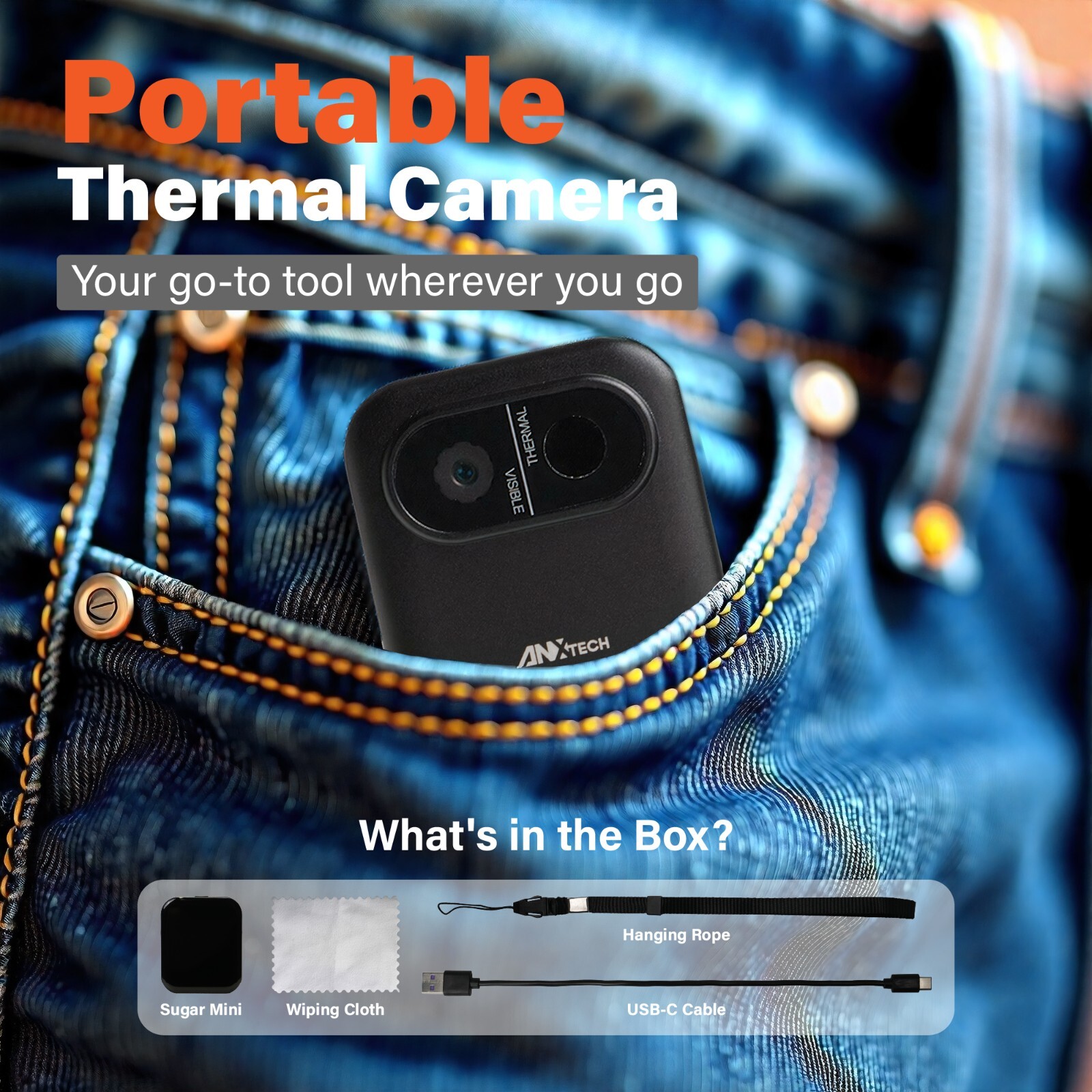 ANXTECH Mini Thermal Imaging Camera Temperature Thermal Imager for Beginner Gift