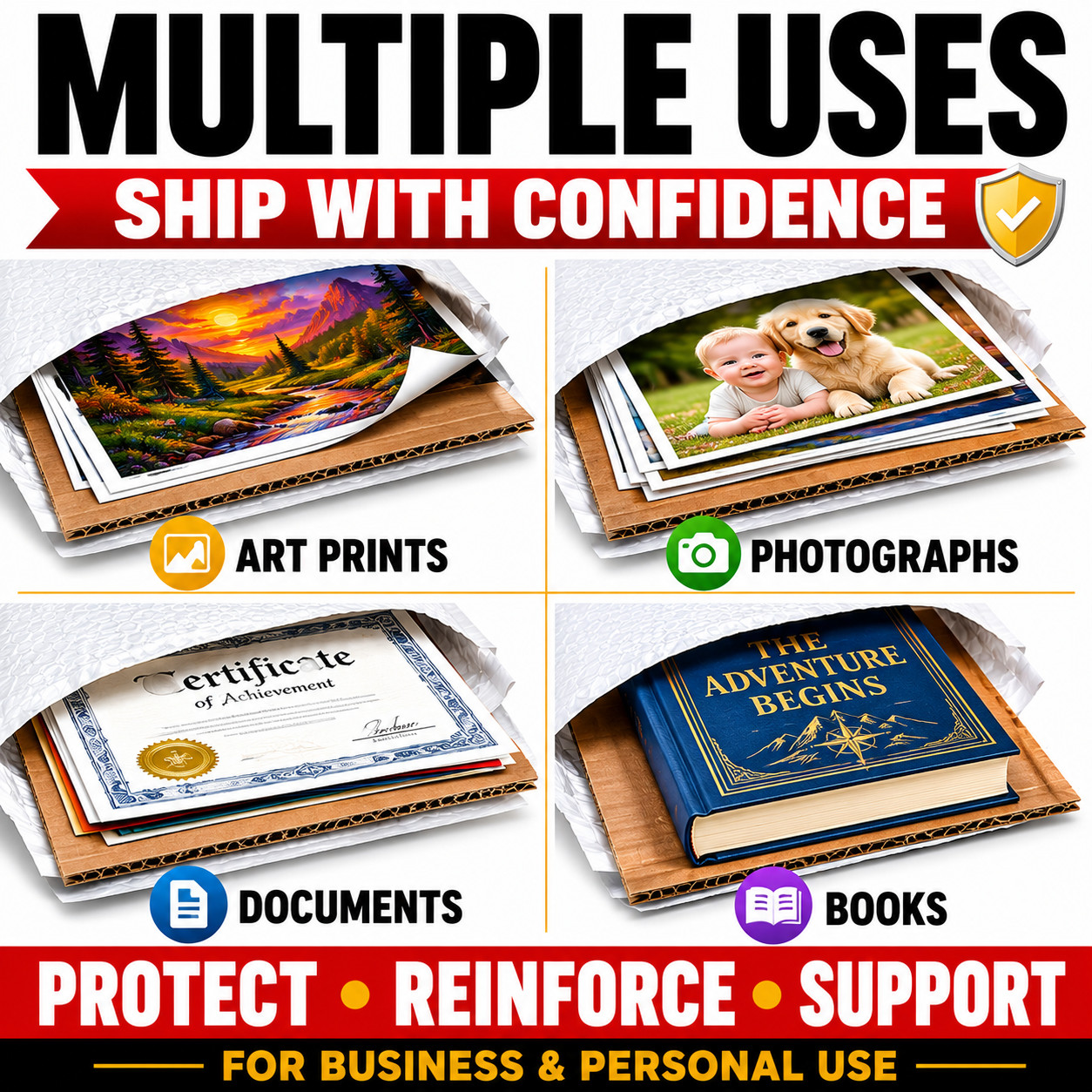 8.5×11 Corrugated Cardboard Pads Inserts 32 ECT Shipping Filler Sheets