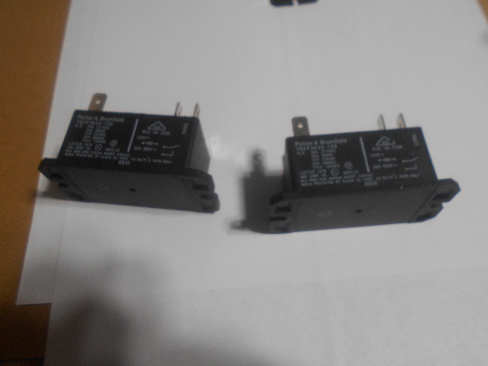 lot of 2 TE /Potter& Brumfield T92P7A22-120 Power Relay 30A