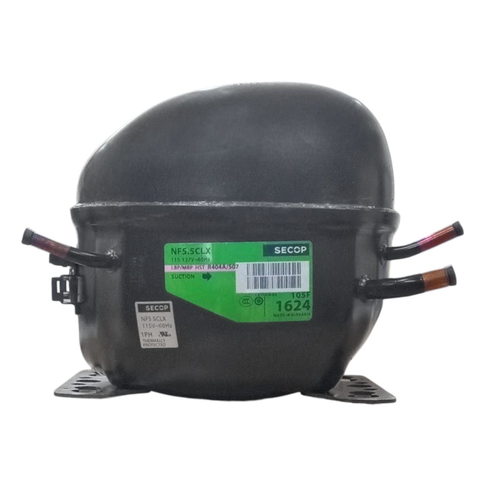 Secop NF5.5CLX R404a Hermetic Refrigeration Compressor 1/3 HP 115V L/MBP