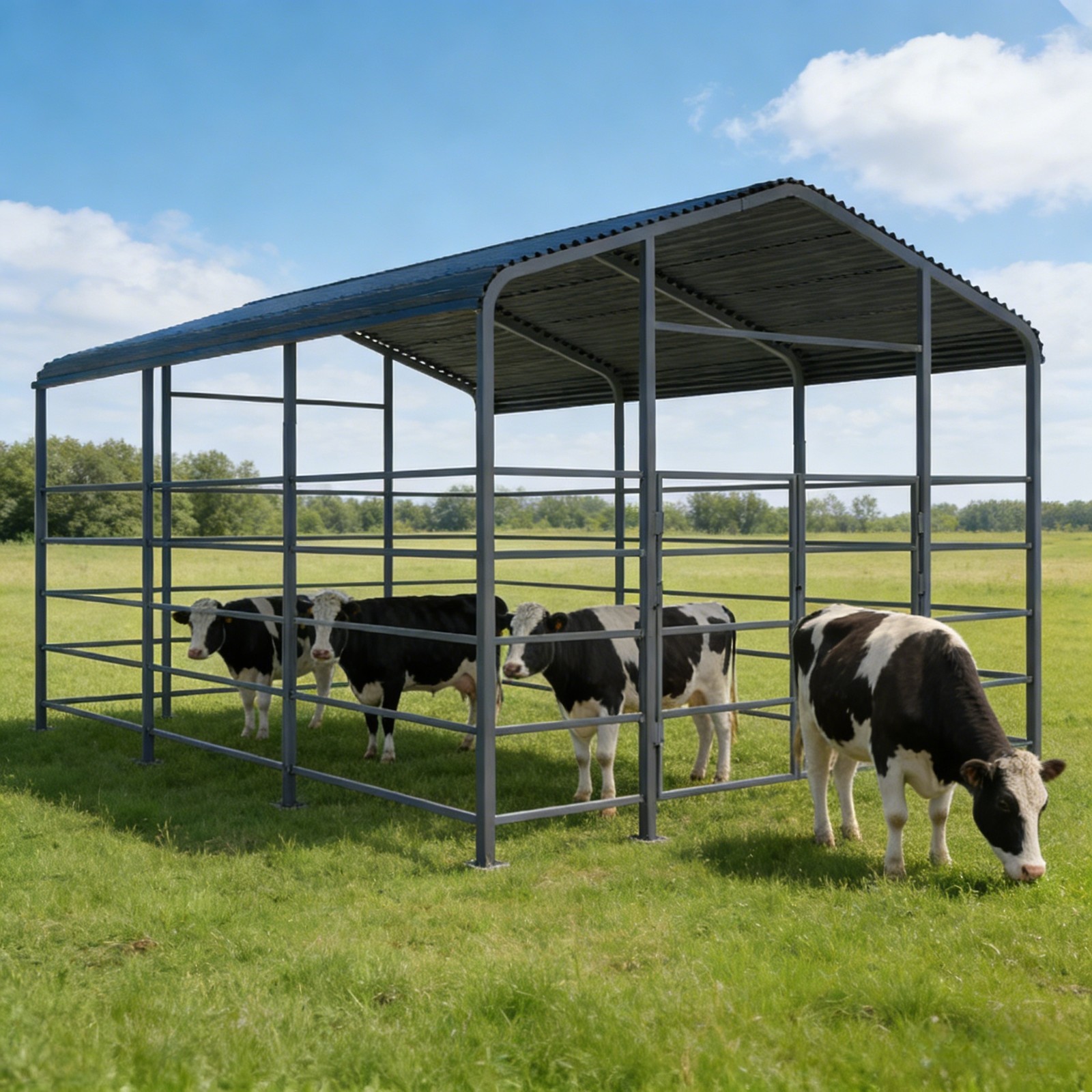 13×20 ft Heavy Duty Galvanized Steel Livestock Shelter Farm Animal Corral Shed