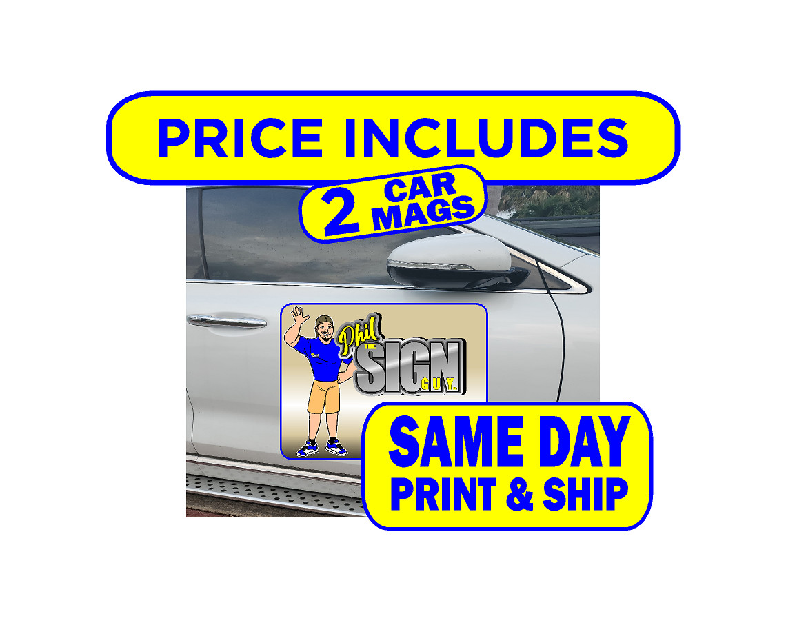 2 PACK – 18×24 INCH CUSTOM CAR MAGNETS MAGNETIC AUTO TRUCK SIGNS MADE IN THE USA