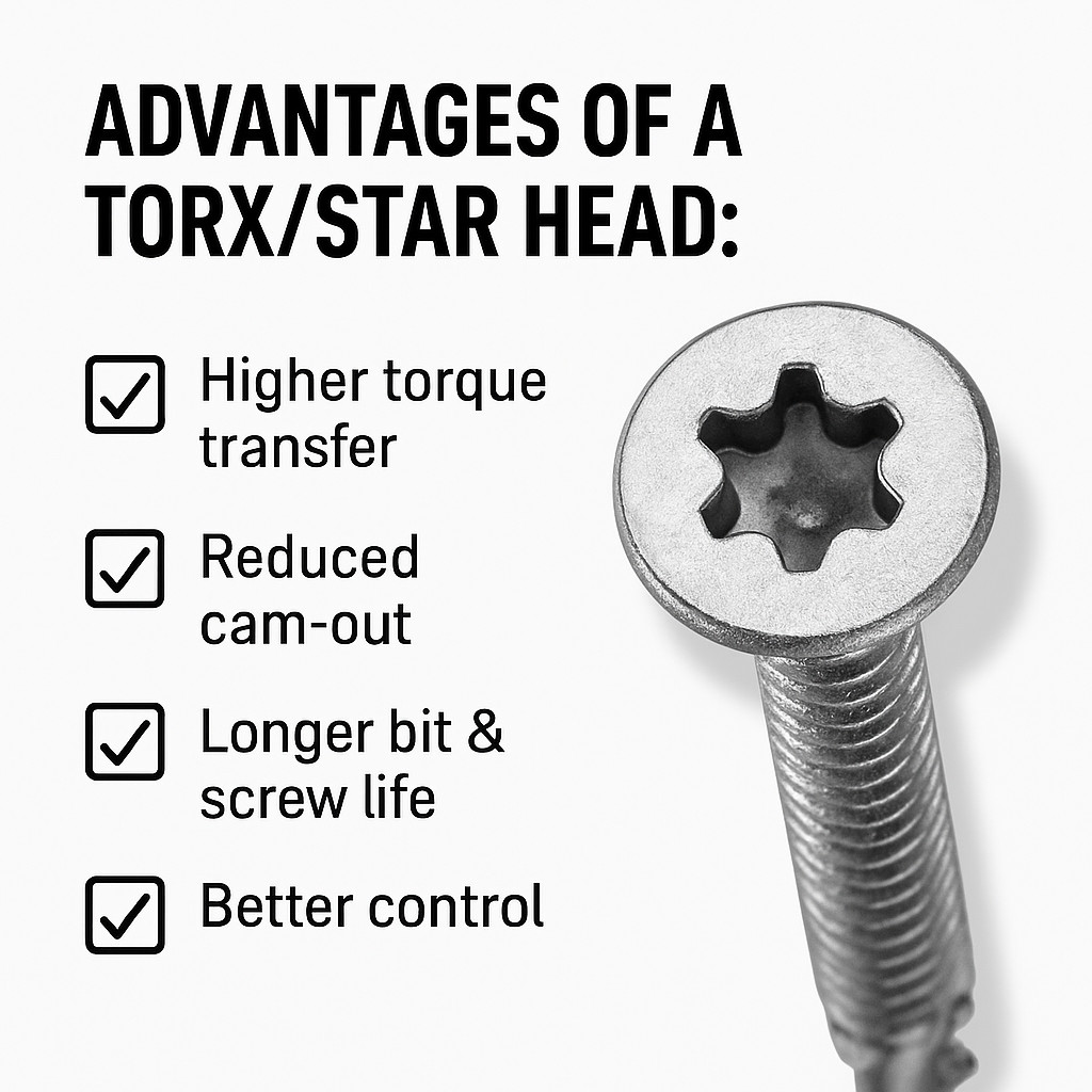 1/4-20 x 2-3/4” Black Ruspert Tek Wood-to-Metal Screws – T27 Torx (BCP 1226)