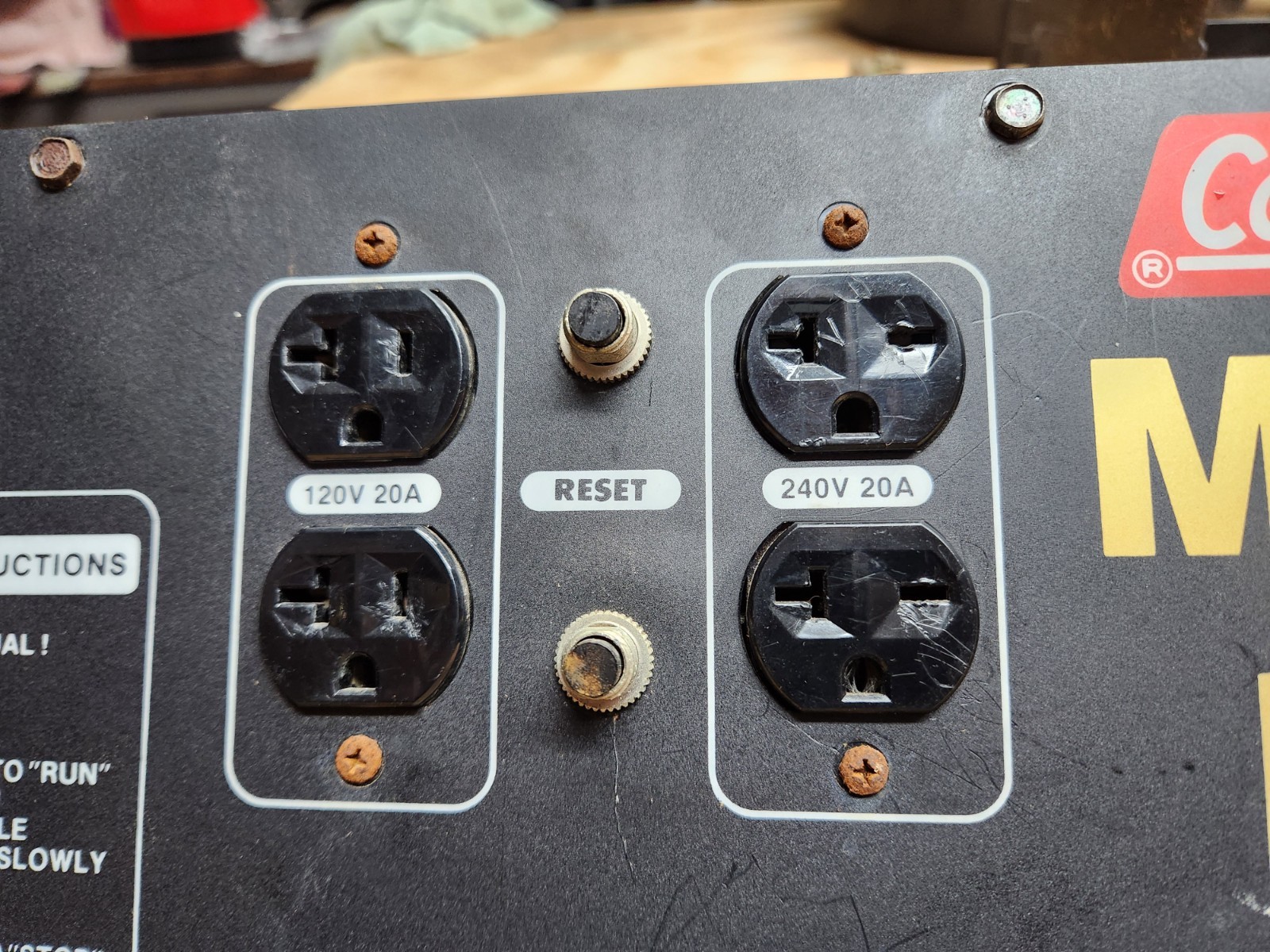 Older 1990’s COLEMAN POWERMATE Maxa ER Plus 5000 GENERATOR Control Panel Used