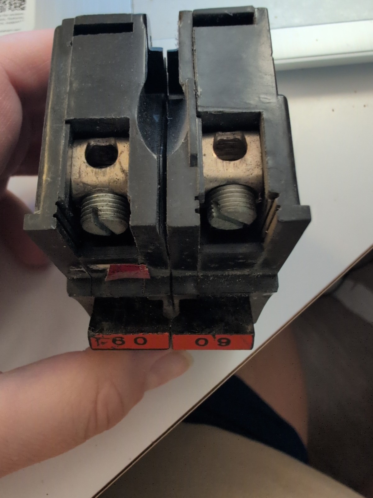 Federal Pacific Electric 2 Pole 60 Amp Stab Lock Circuit Breaker – Red Handle