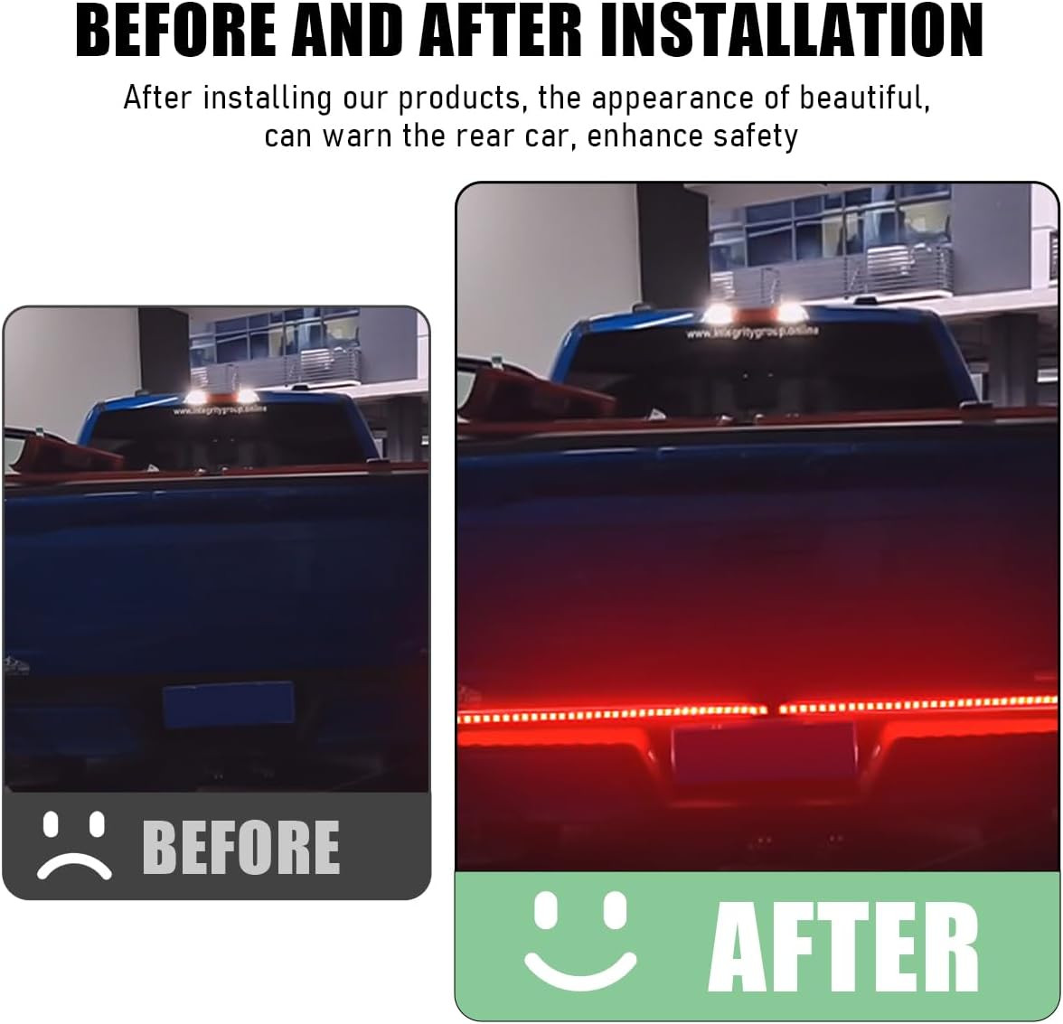 Truck Tailgate Light Bar, 59″ Waterproof Triple Row LED Light Strip, Strip Light