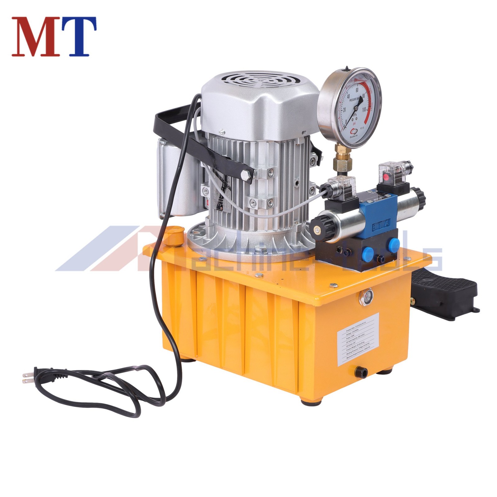 8L Solenoid Hydraulic Pump 10000 PSI Double Acting 0.7L/min