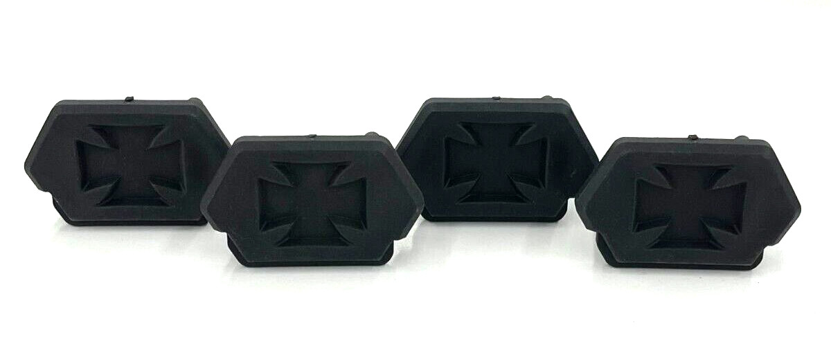 IRON CROSS SIDEARM STEP END CAPS MATTE BLACK *** LOT OF 4 ***