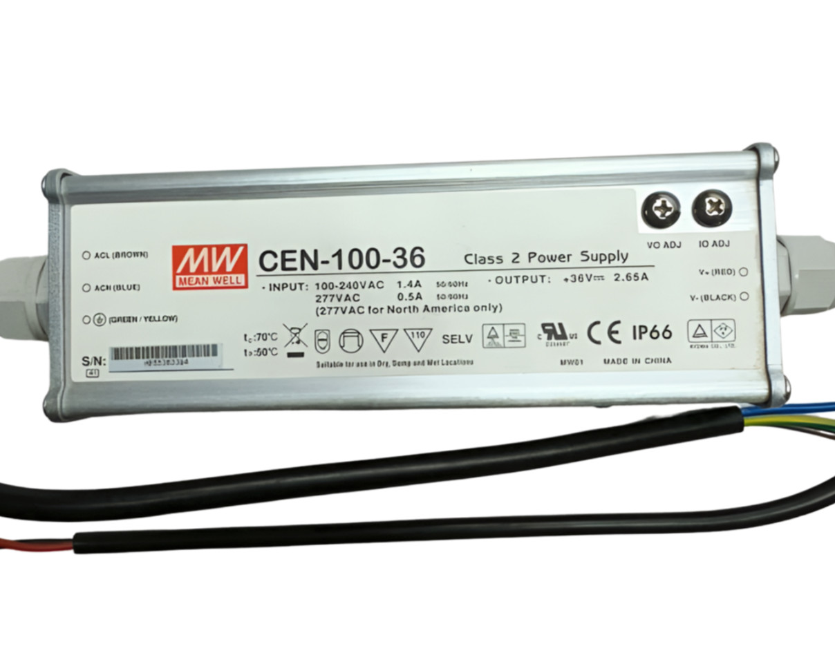 Mean Well CEN-100-36 Class 2 Power Supply, 100-240VAC 1.4A, 277VAC 0.5A